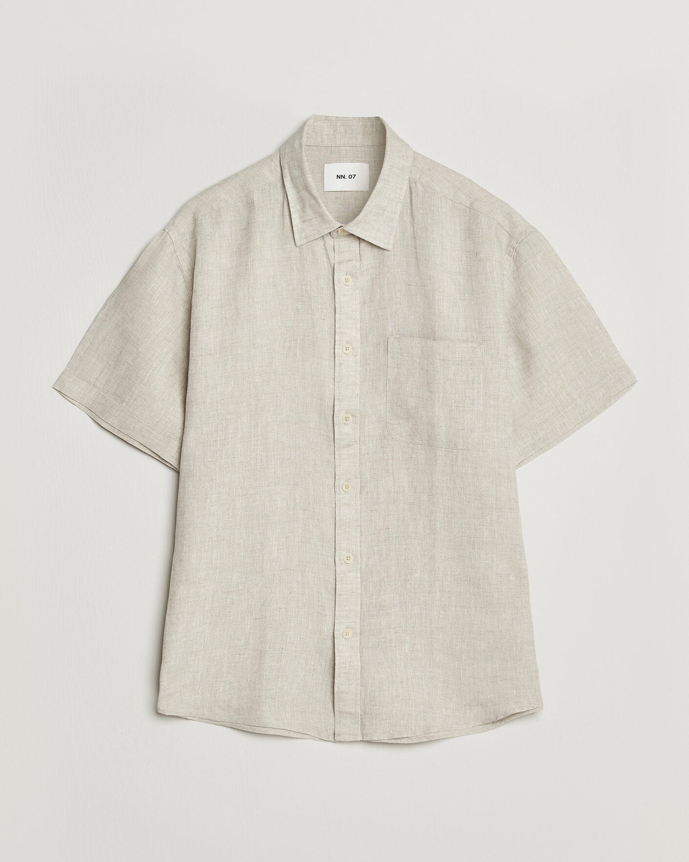 Hombres | Camisas | NN07 | Deon Linen Short Sleeve Shirt Oat