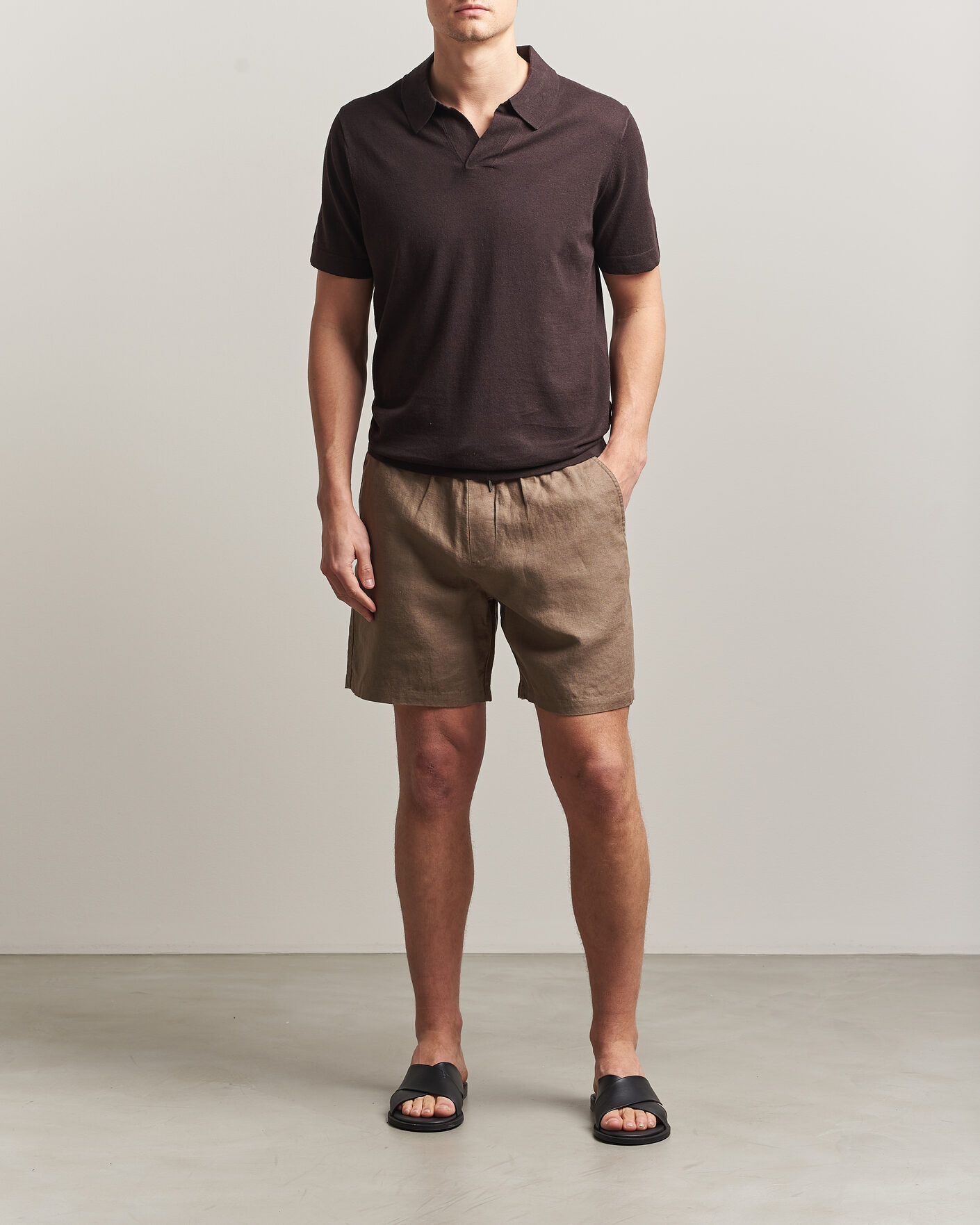 Hombres | Polos | NN07 | Ryan Cotton/Linen Polo Dusky Port