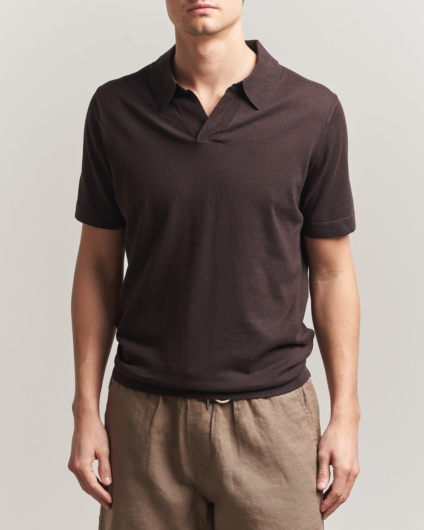 Hombres | Polos | NN07 | Ryan Cotton/Linen Polo Dusky Port