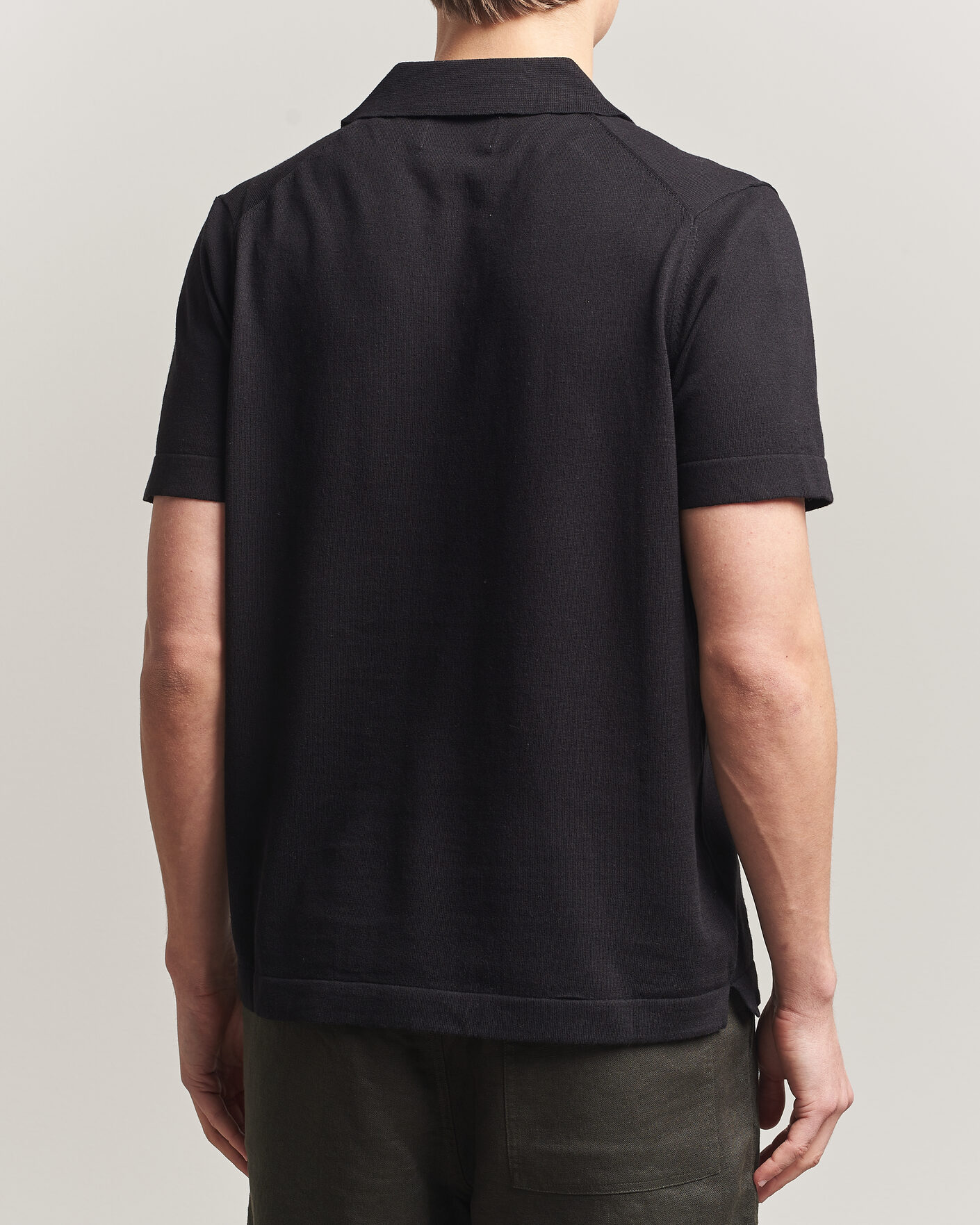 Hombres | Polos | NN07 | Ryan Cotton/Linen Polo Black