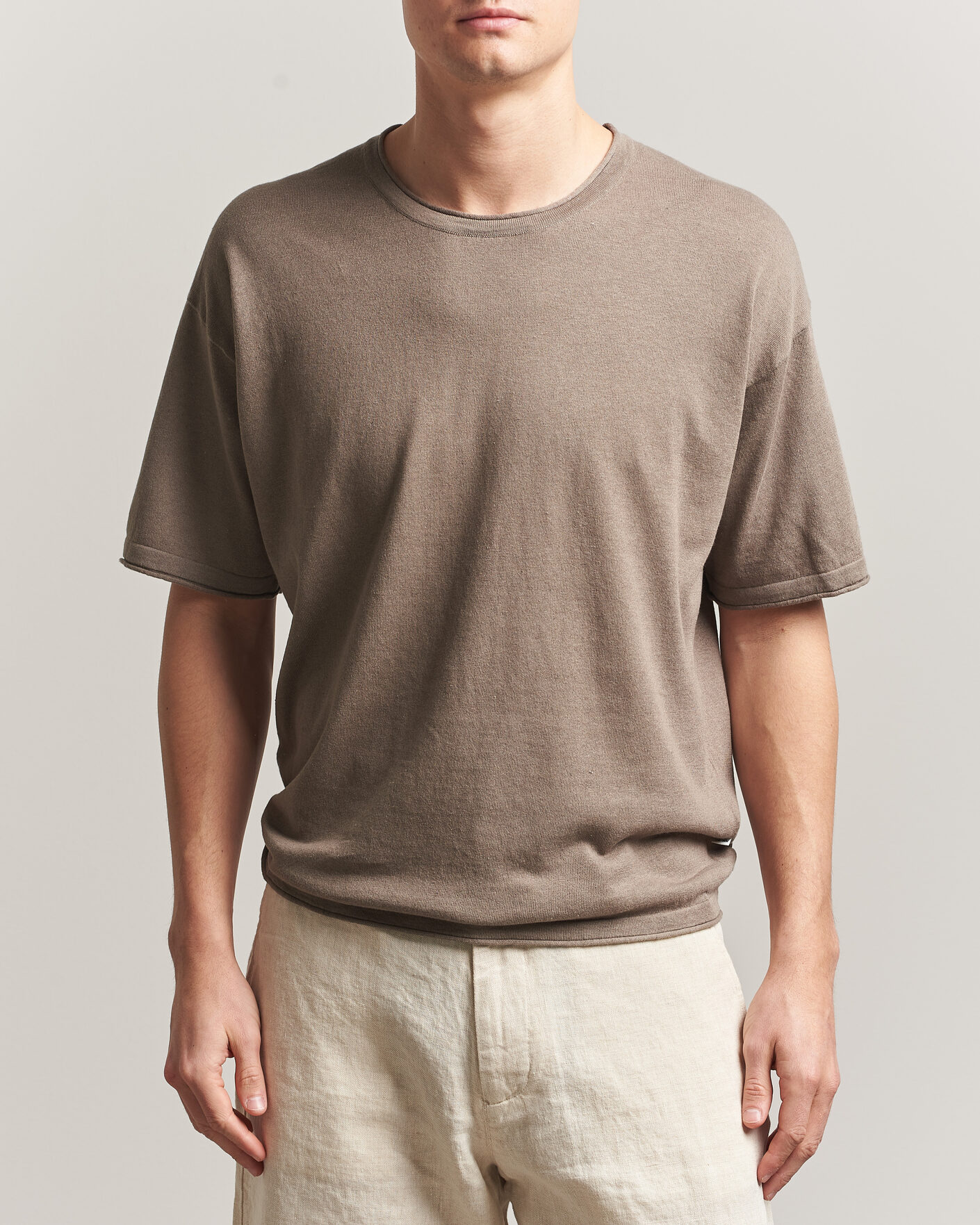 Hombres | Camisetas | NN07 | Ryan Cotton/Linen T-Shirt Clay Mirage