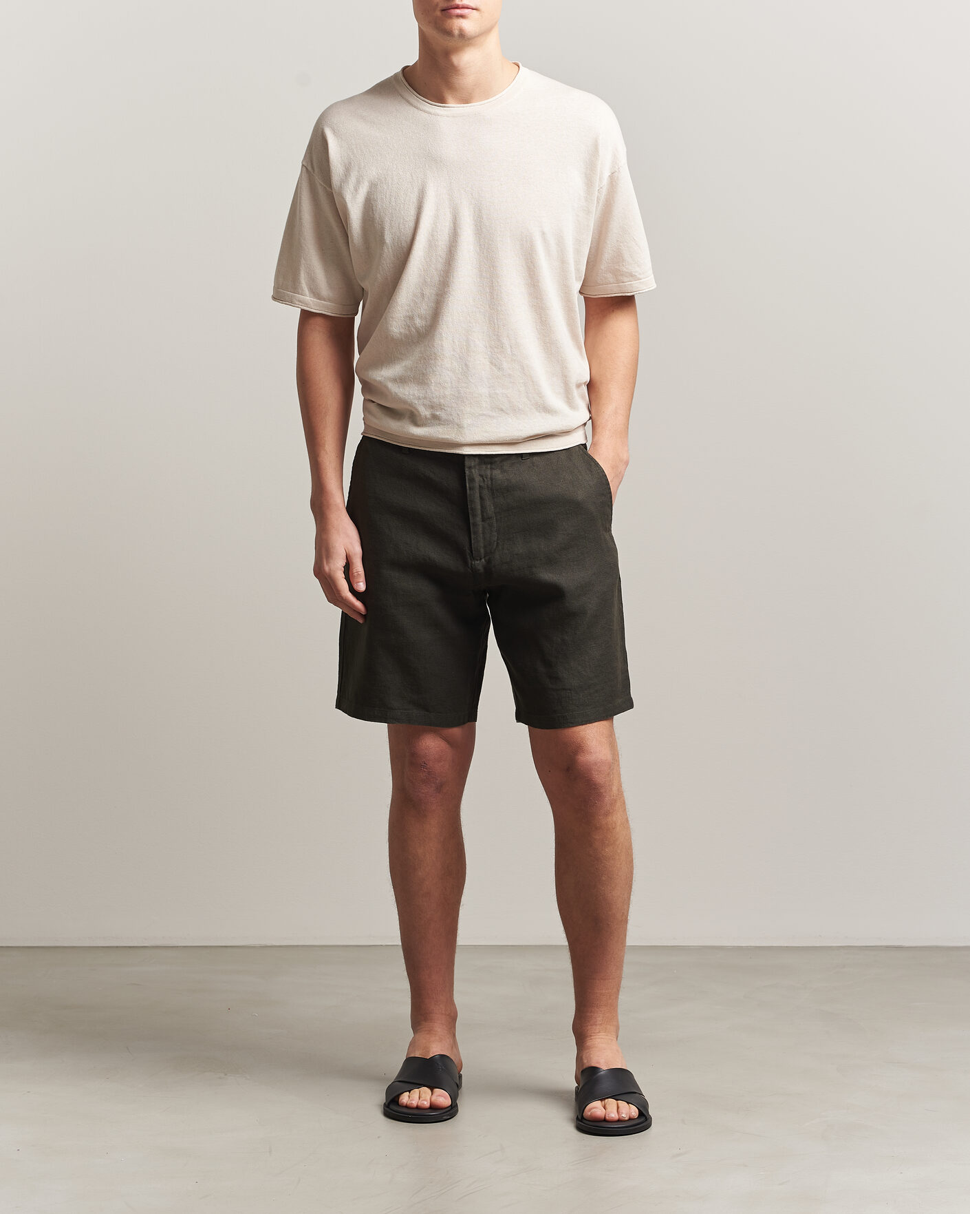 Hombres | Camisetas | NN07 | Ryan Cotton/Linen T-Shirt Oat