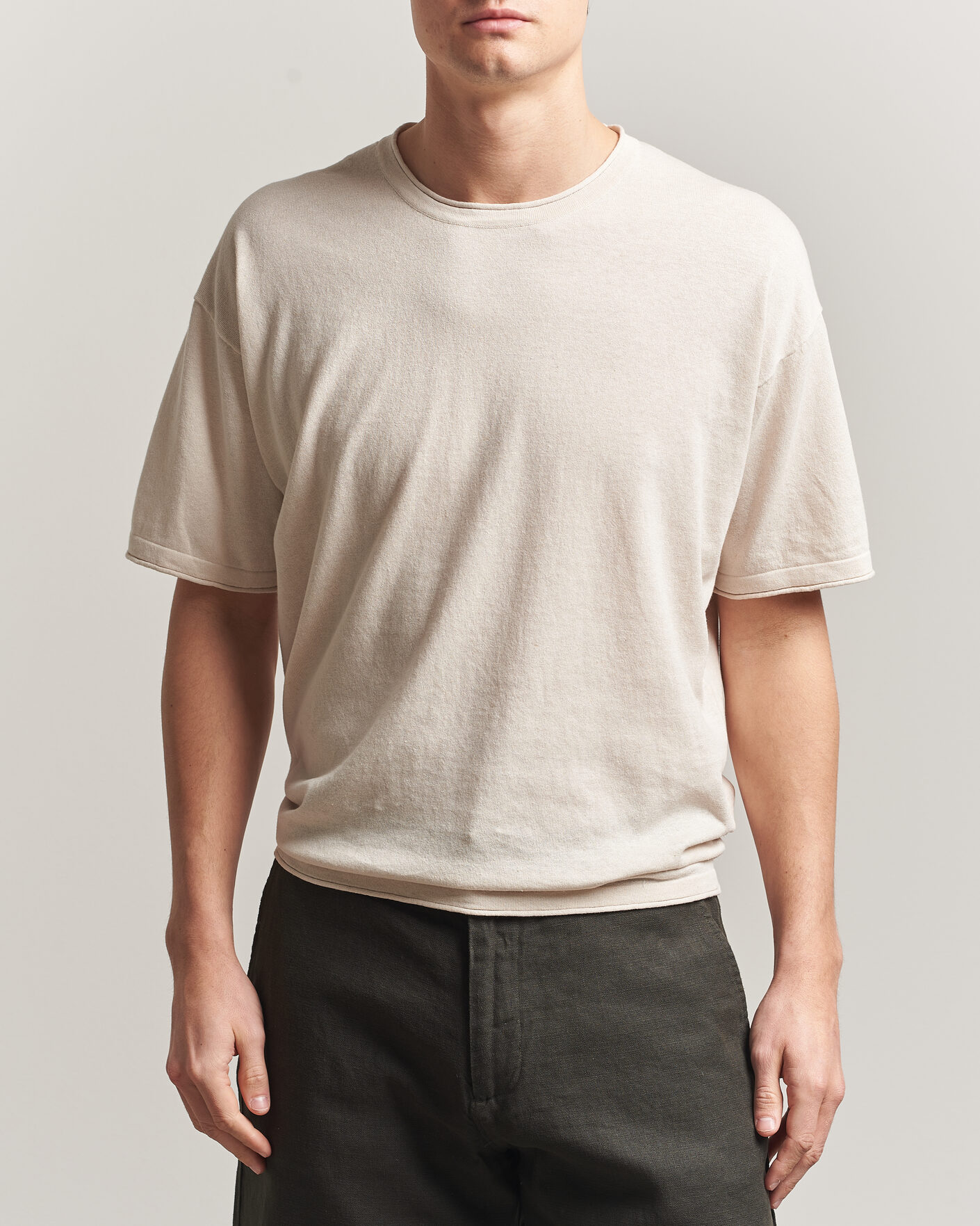 Hombres | Camisetas | NN07 | Ryan Cotton/Linen T-Shirt Oat