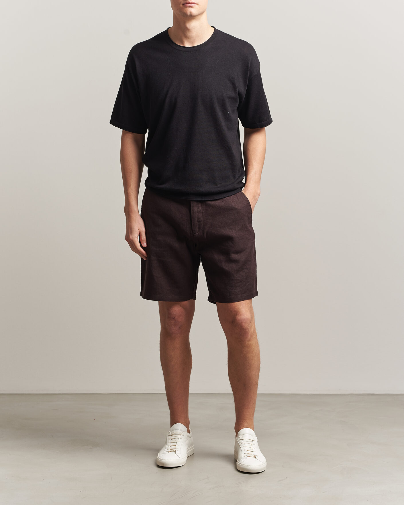 Hombres | Camisetas | NN07 | Ryan Cotton/Linen T-Shirt Black