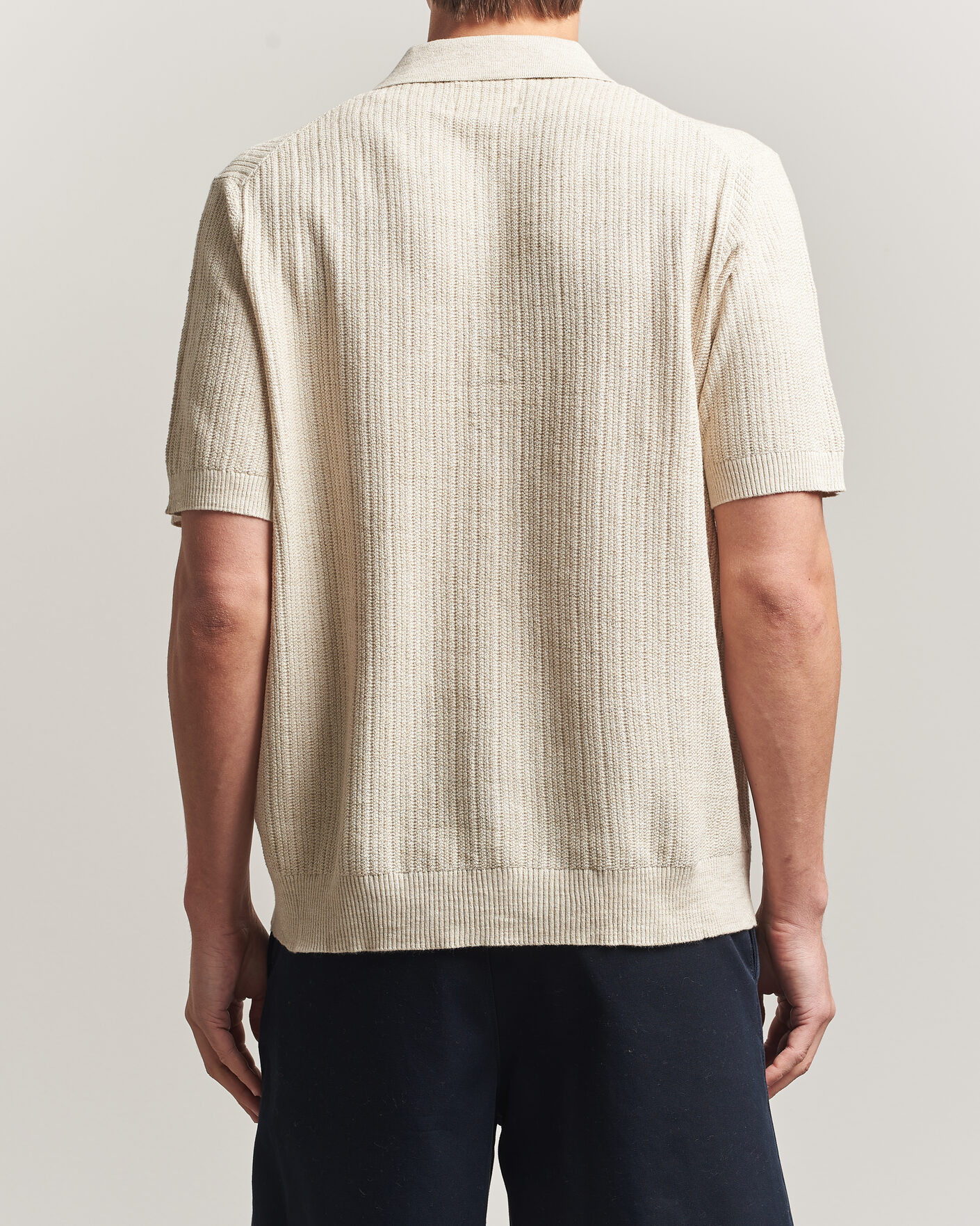 Hombres | Camisas | NN07 | Nolan Knitted Short Sleeve Shirt Ivory