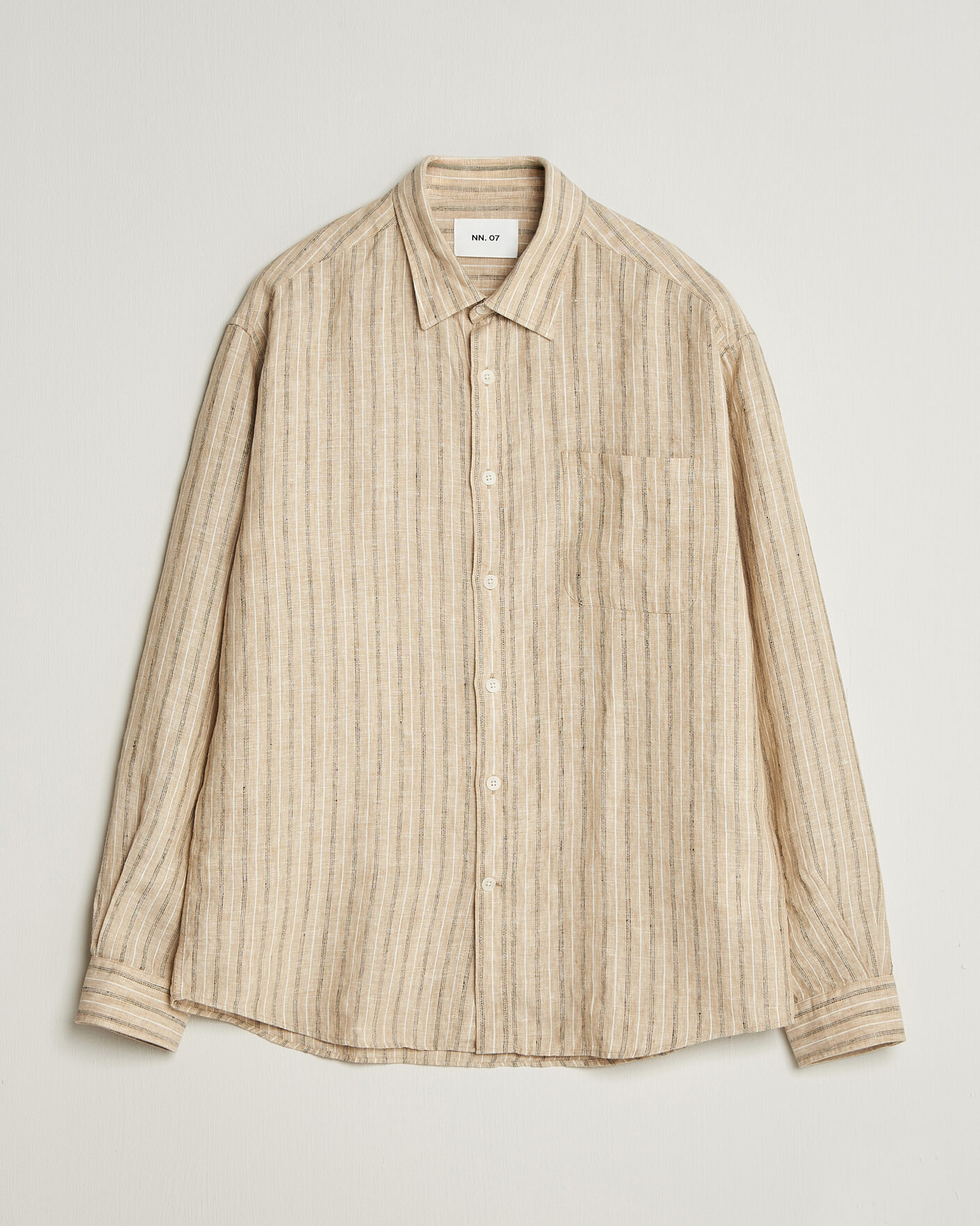 Hombres | Camisas | NN07 | Deon Linen Shirt Black Stripe
