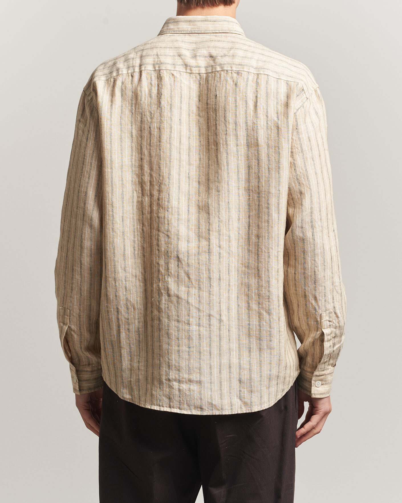 Hombres | Camisas | NN07 | Deon Linen Shirt Black Stripe