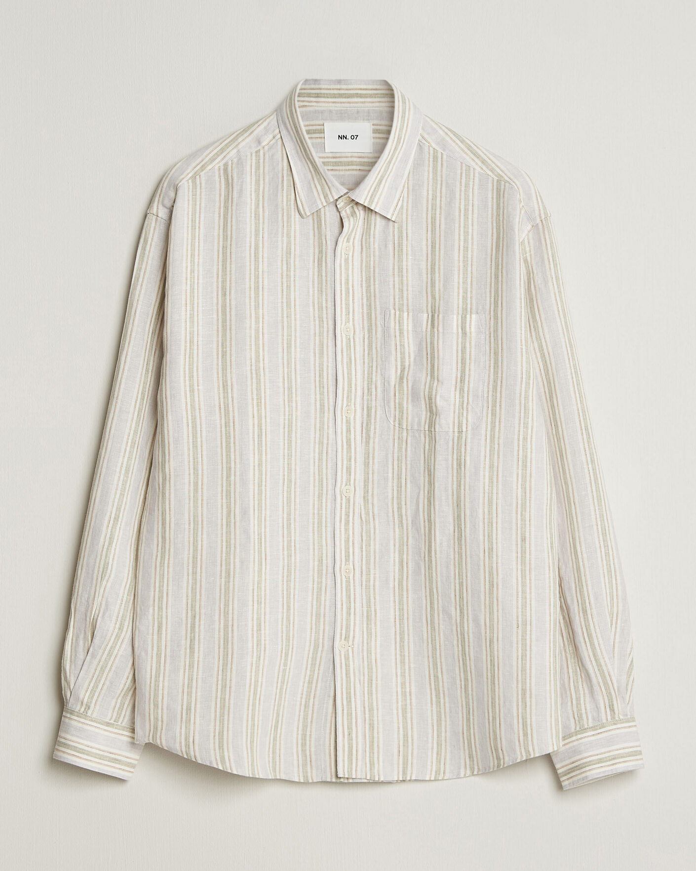 Hombres | Camisas | NN07 | Deon Linen Shirt Mint Stripe