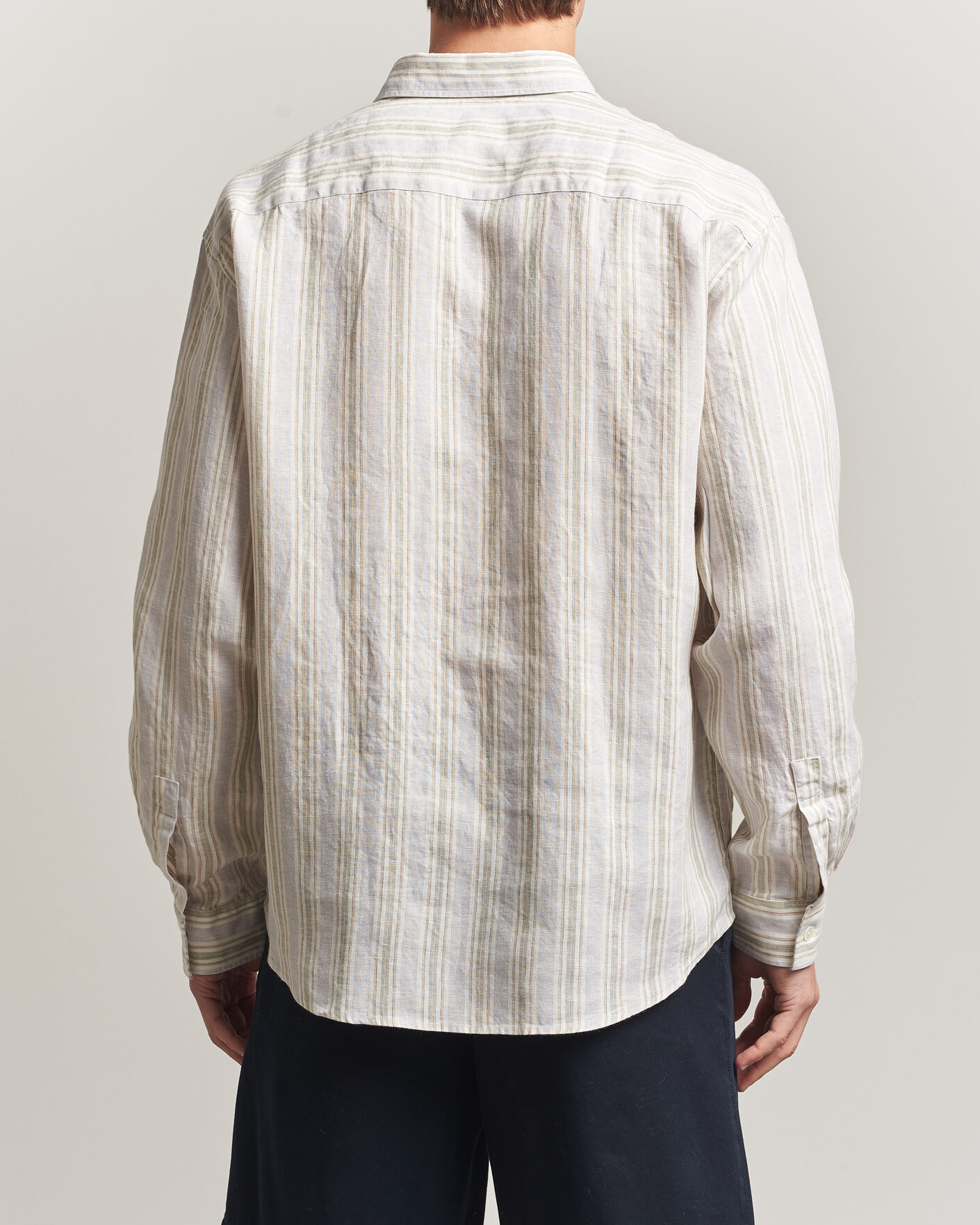 Hombres | Camisas | NN07 | Deon Linen Shirt Mint Stripe