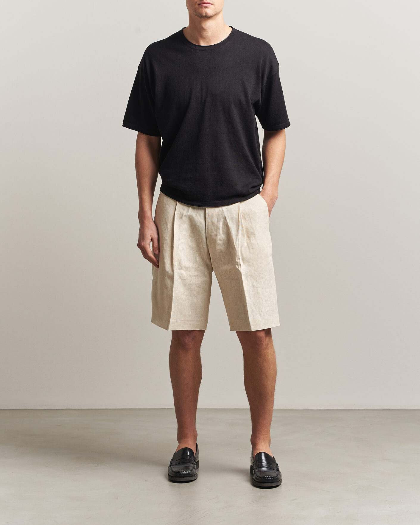 Hombres | Pantalones cortos | NN07 | Kay Relaxed Fit Linen Drawstring Shorts Oat