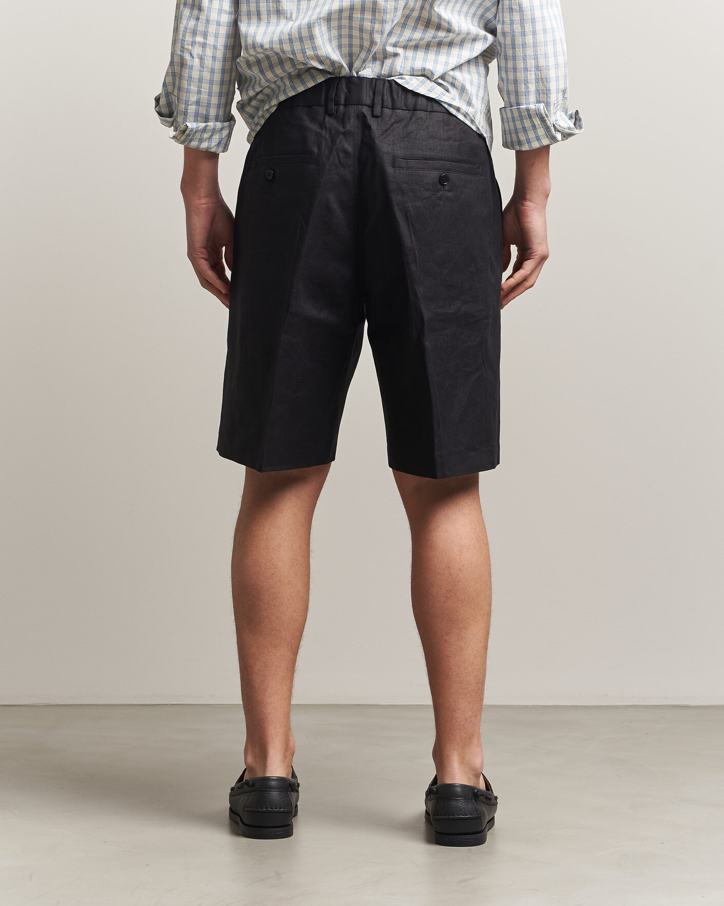 Hombres | Pantalones cortos | NN07 | Kay Relaxed Fit Linen Drawstring Shorts Black