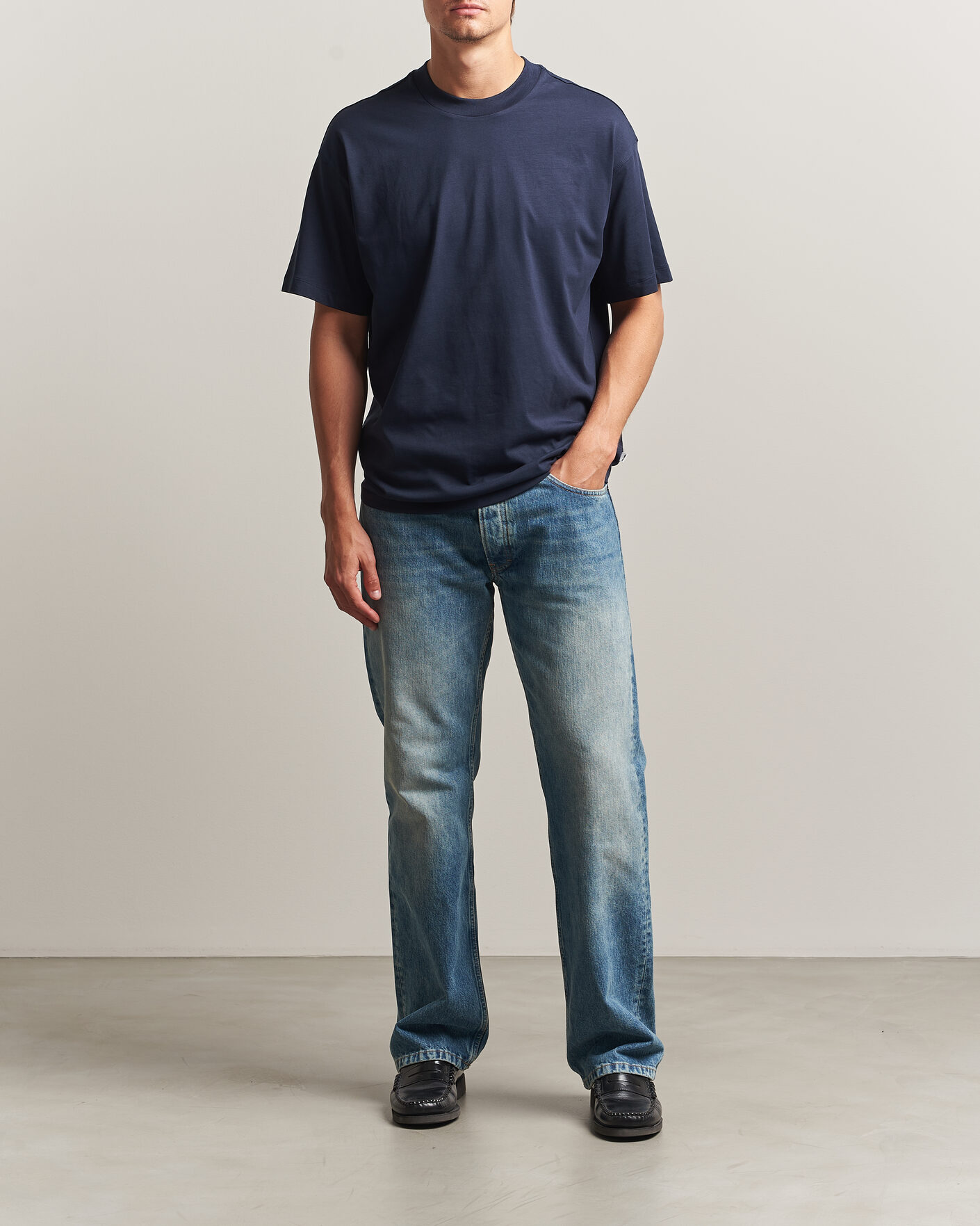 Hombres | Camisetas | NN07 | Lionel Suvin Cotton Crew Neck T-Shirt Navy Blue