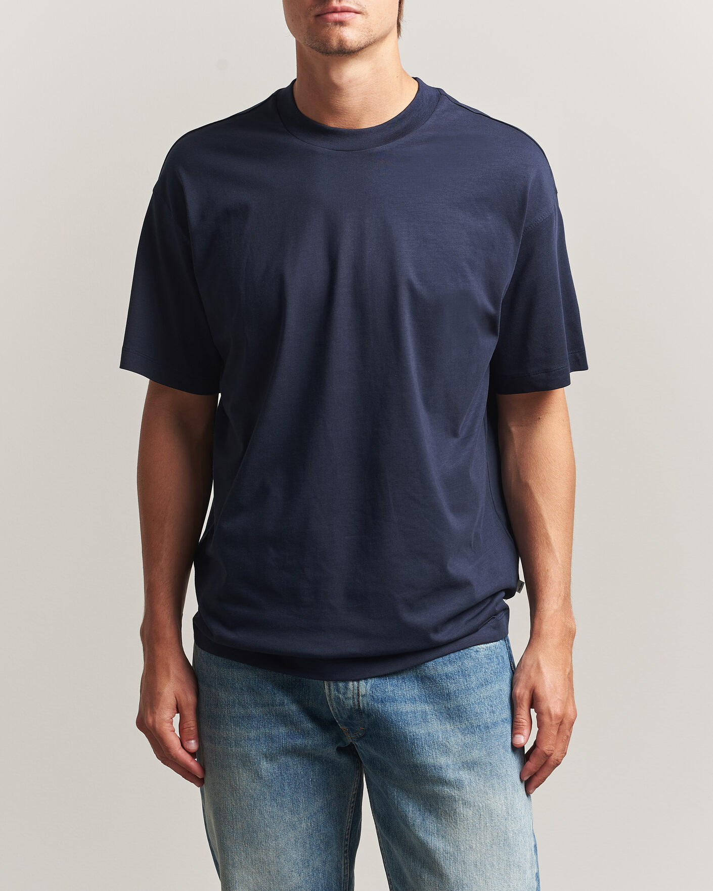 Hombres | Camisetas | NN07 | Lionel Suvin Cotton Crew Neck T-Shirt Navy Blue