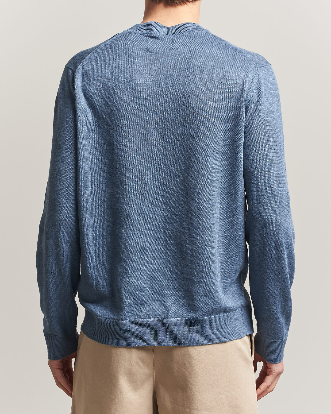 Hombres | Jerséis y prendas de punto | NN07 | Ted Linen Knitted Sweater Stone Blue