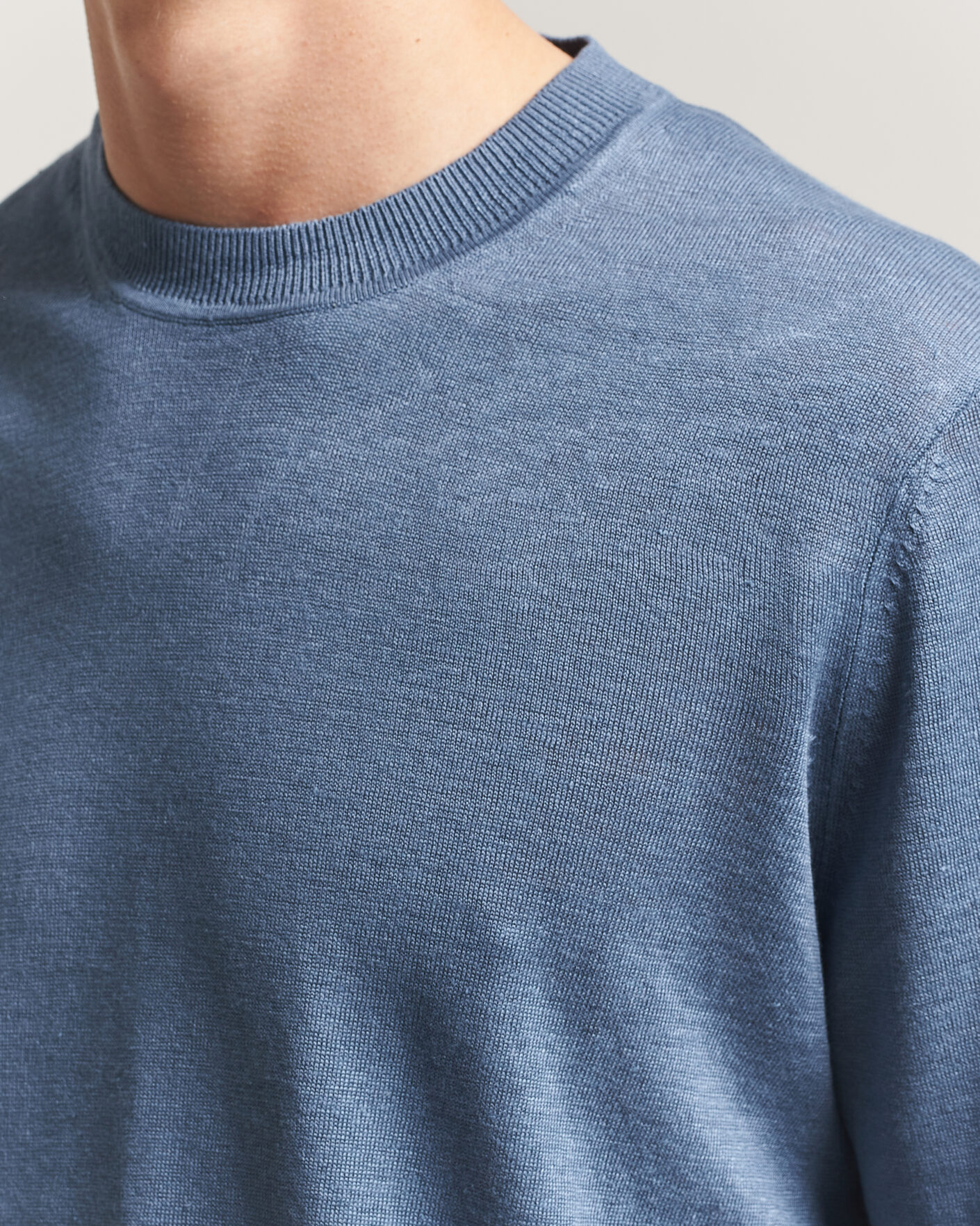 Hombres | Jerséis y prendas de punto | NN07 | Ted Linen Knitted Sweater Stone Blue