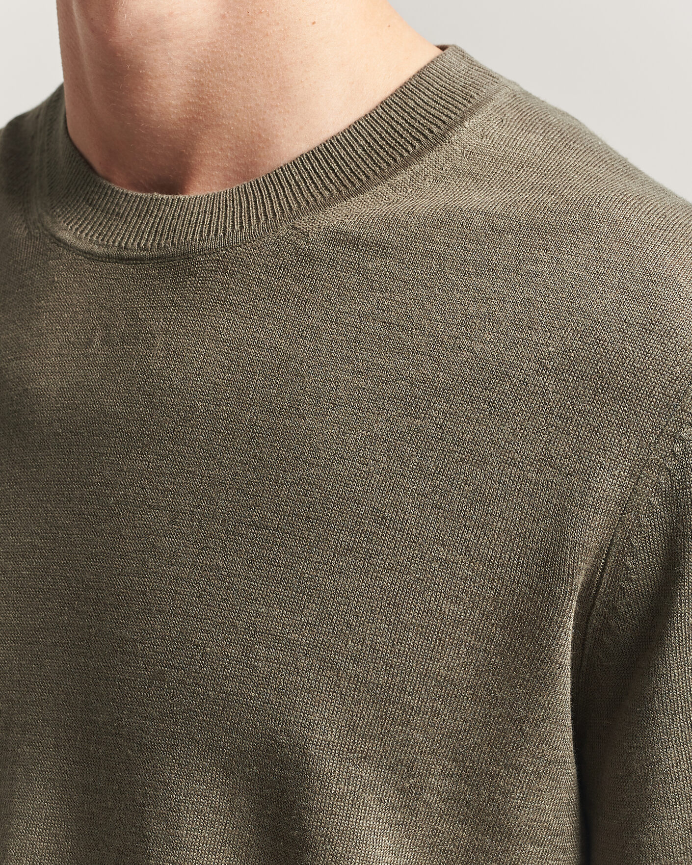 Hombres | Jerséis y prendas de punto | NN07 | Ted Linen Knitted Sweater Capers Green