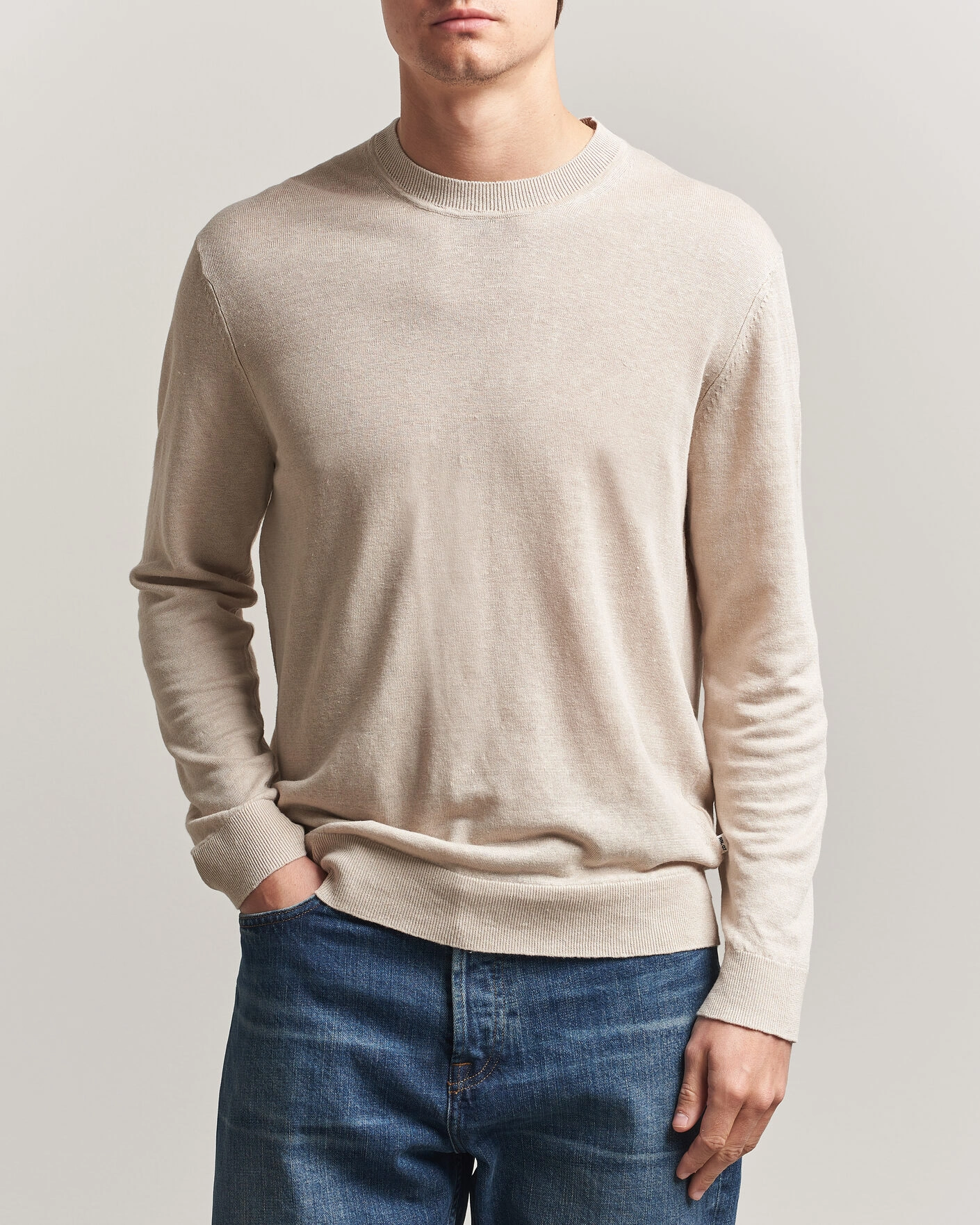 Hombres | Jerséis y prendas de punto | NN07 | Ted Linen Knitted Sweater Oat