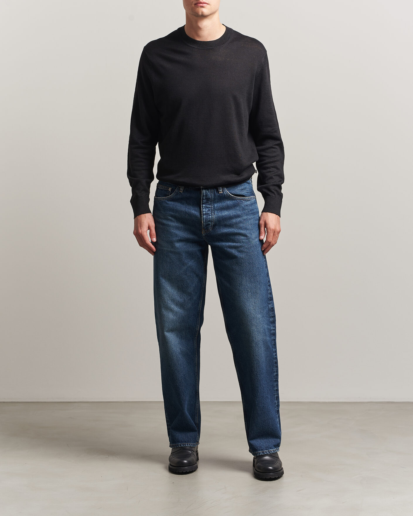 Hombres | Jerséis y prendas de punto | NN07 | Ted Linen Knitted Sweater Black