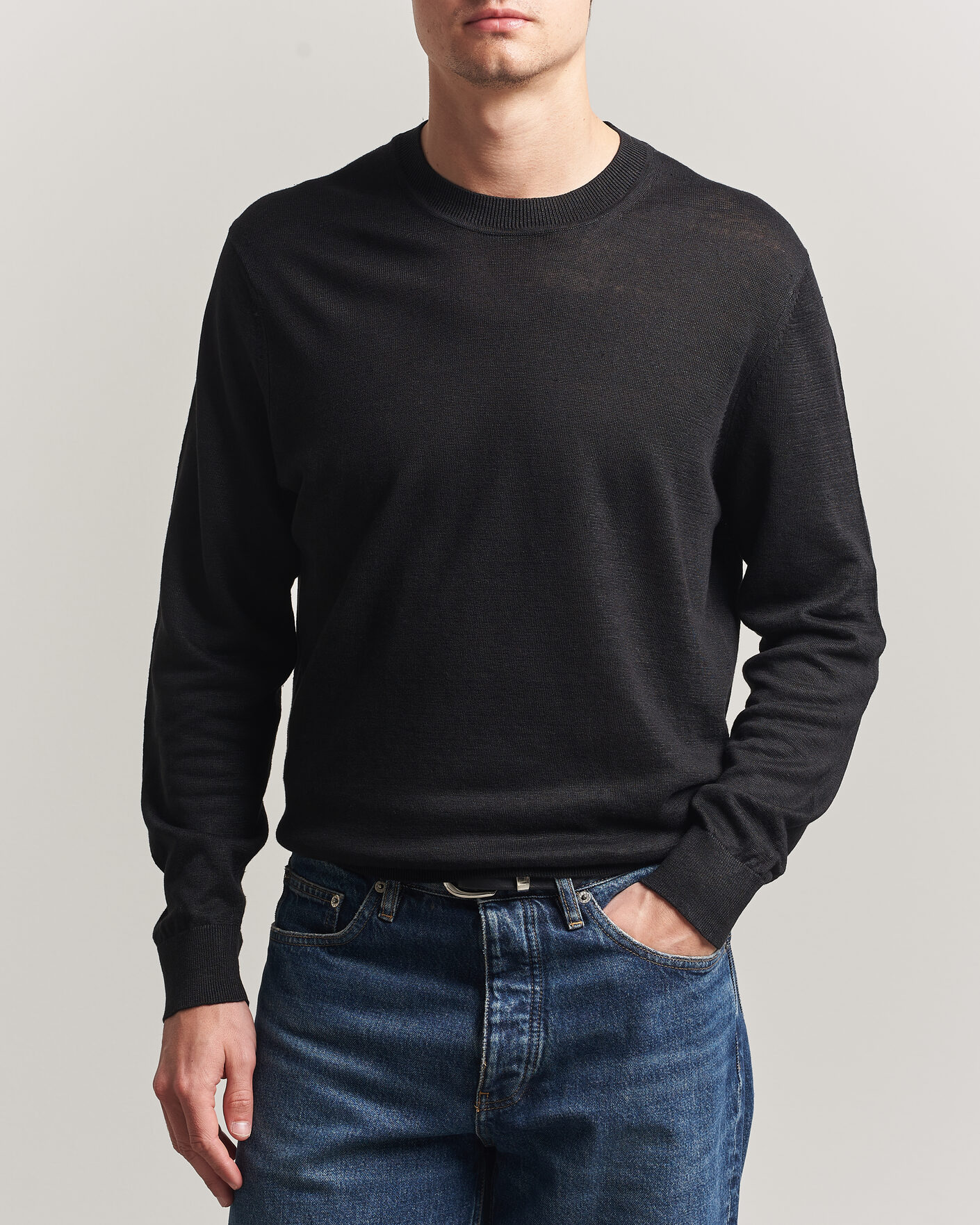 Hombres | Jerséis y prendas de punto | NN07 | Ted Linen Knitted Sweater Black