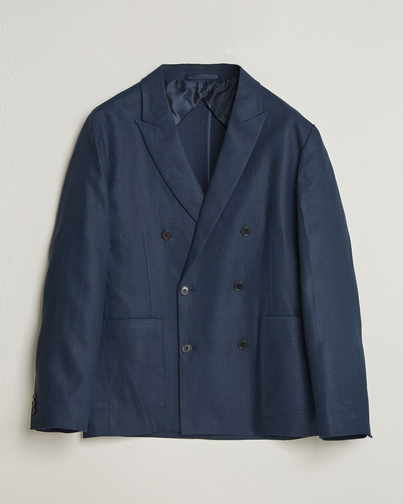 Hombres | Blazers | NN07 | Jordin Linen Double Breasted Blazer Navy Blue