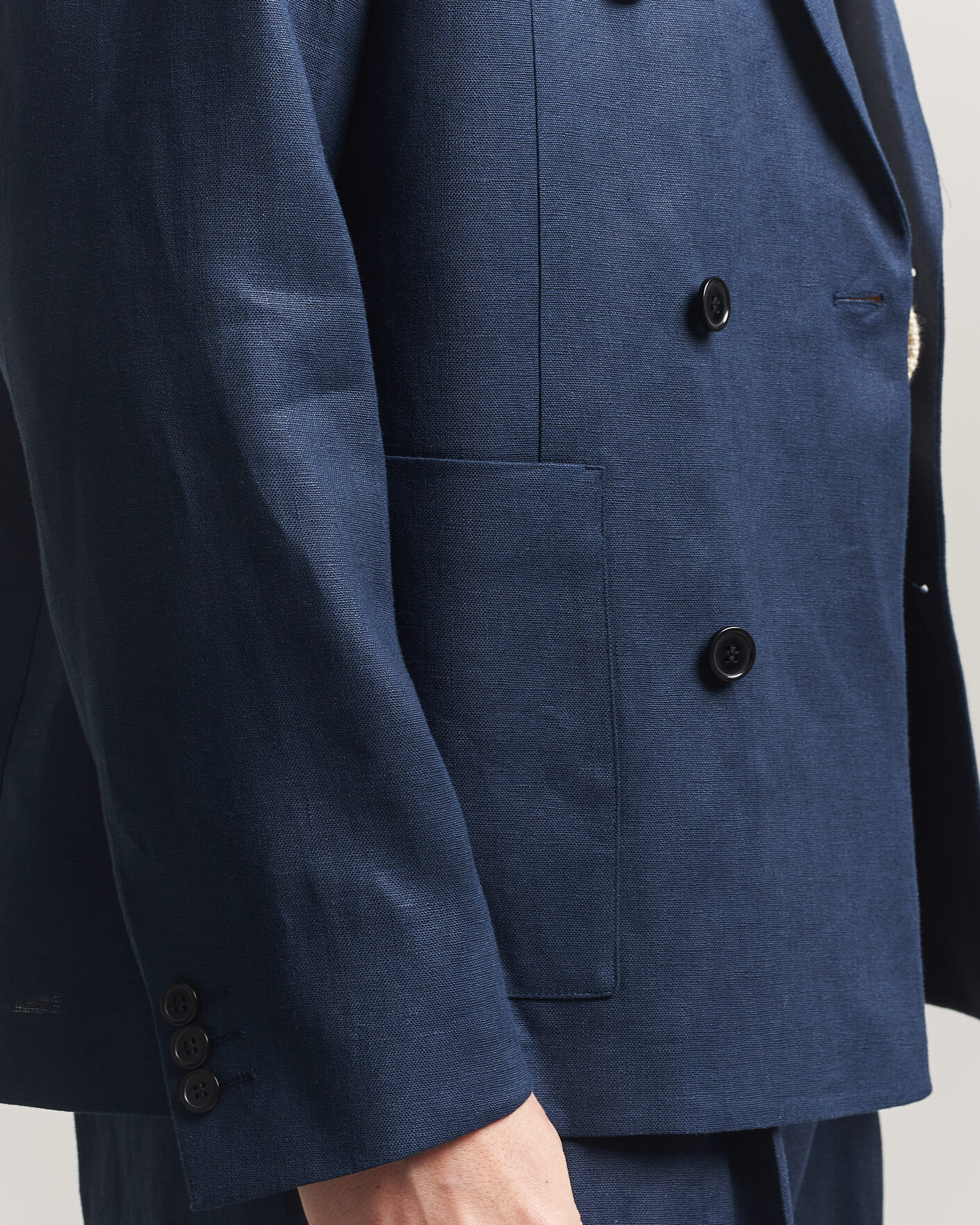 Hombres | Blazers | NN07 | Jordin Linen Double Breasted Blazer Navy Blue