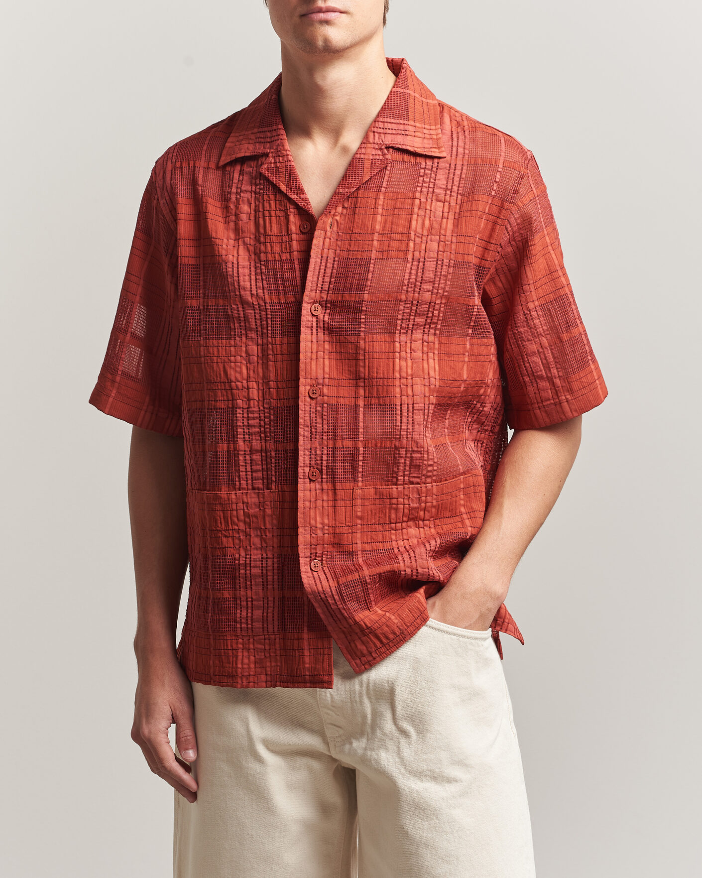 Hombres | Camisas | NN07 | Ben Short Sleeve Shirt Sienna Heat