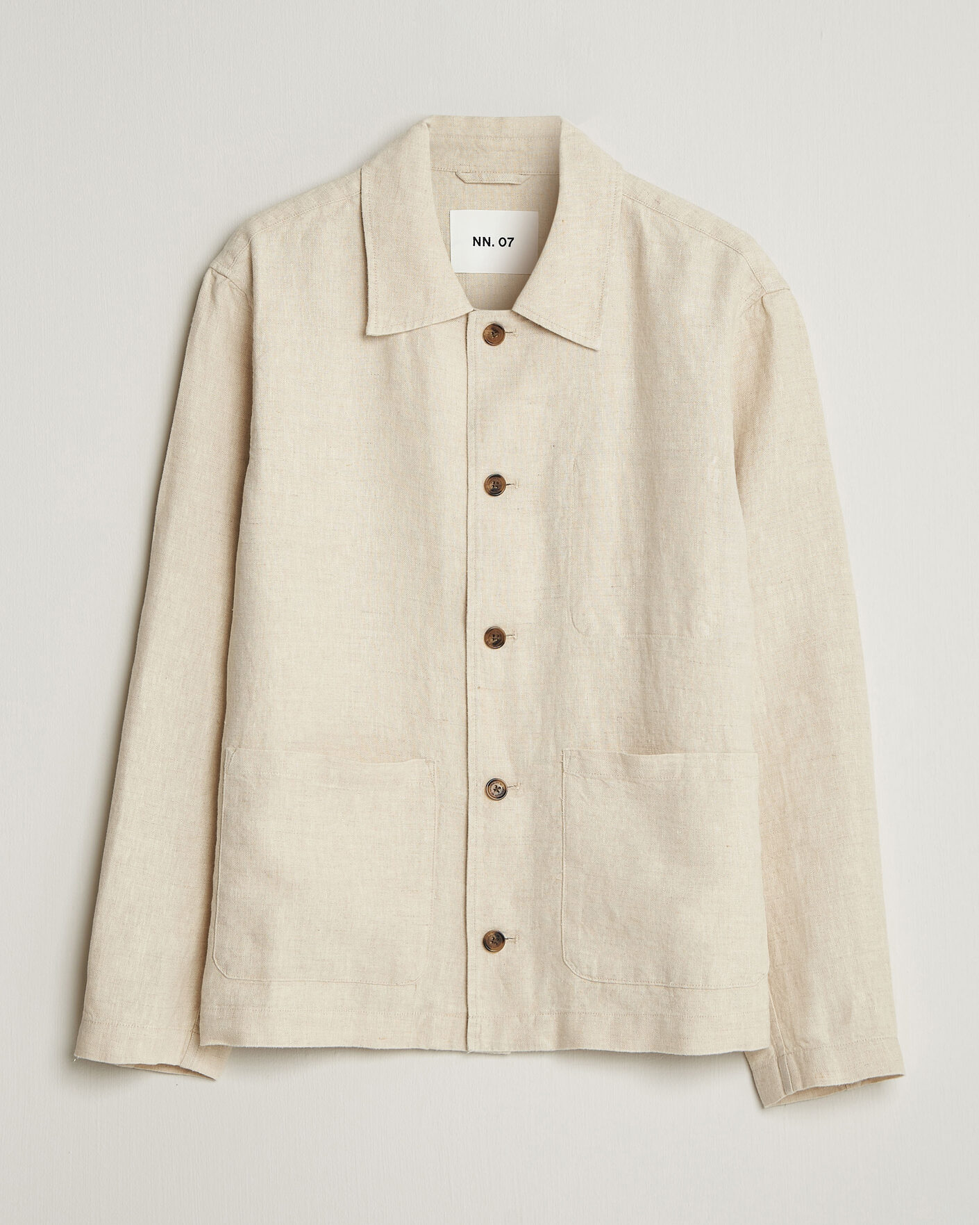Hombres | Camisas | NN07 | Morgan Linen Overshirt Oat