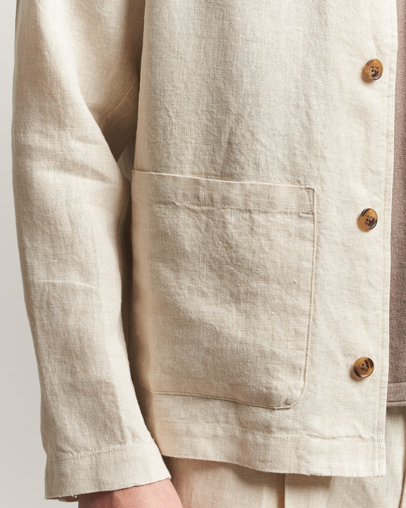 Hombres | Camisas | NN07 | Morgan Linen Overshirt Oat