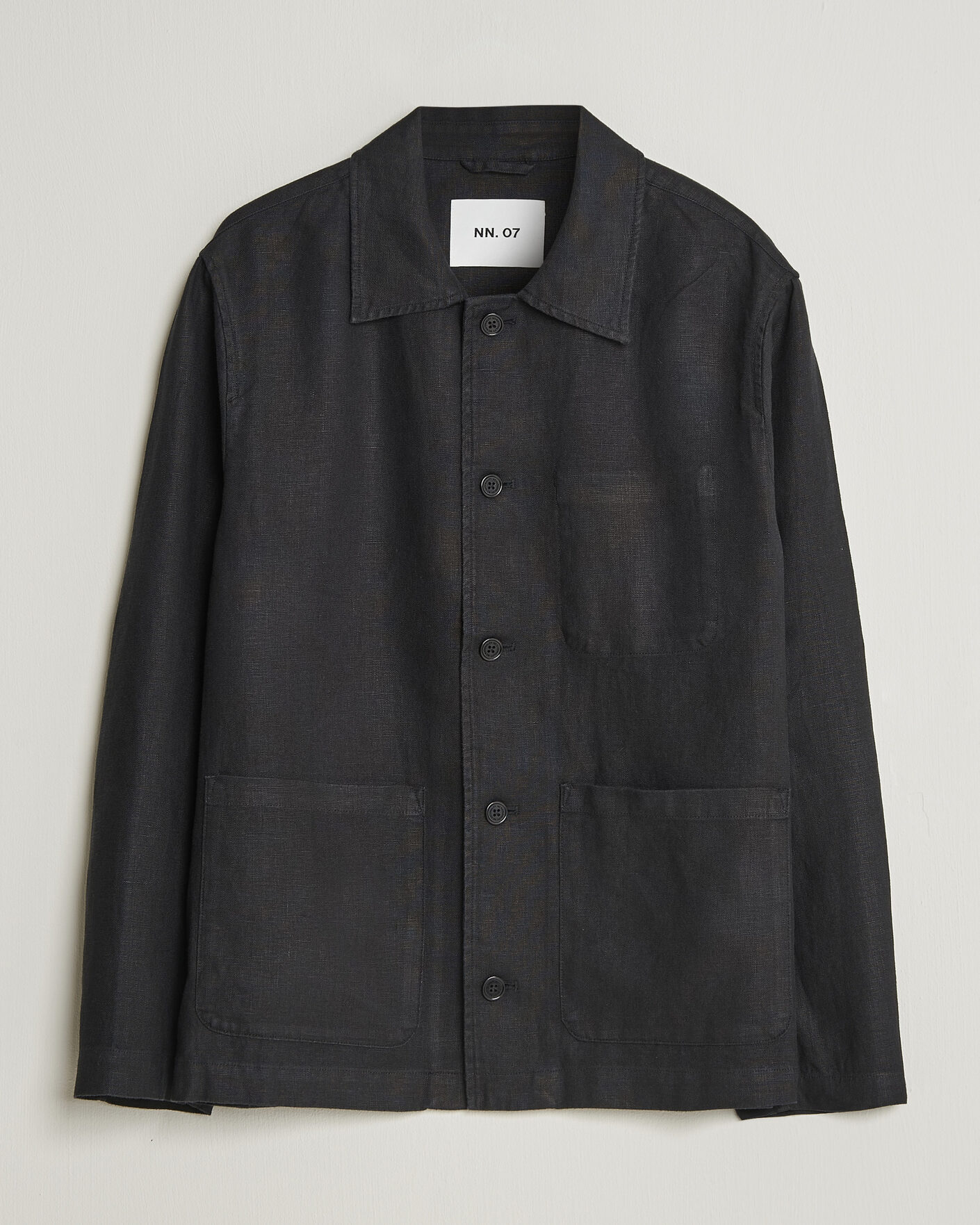 Hombres | Camisas | NN07 | Morgan Linen Overshirt Black