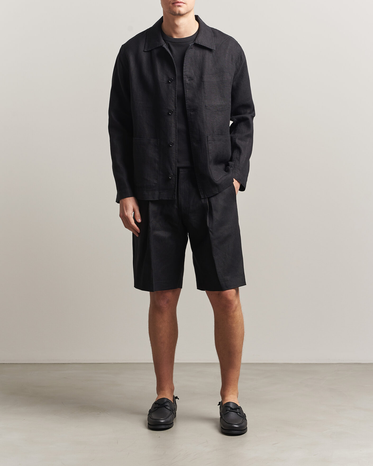 Hombres | Camisas | NN07 | Morgan Linen Overshirt Black