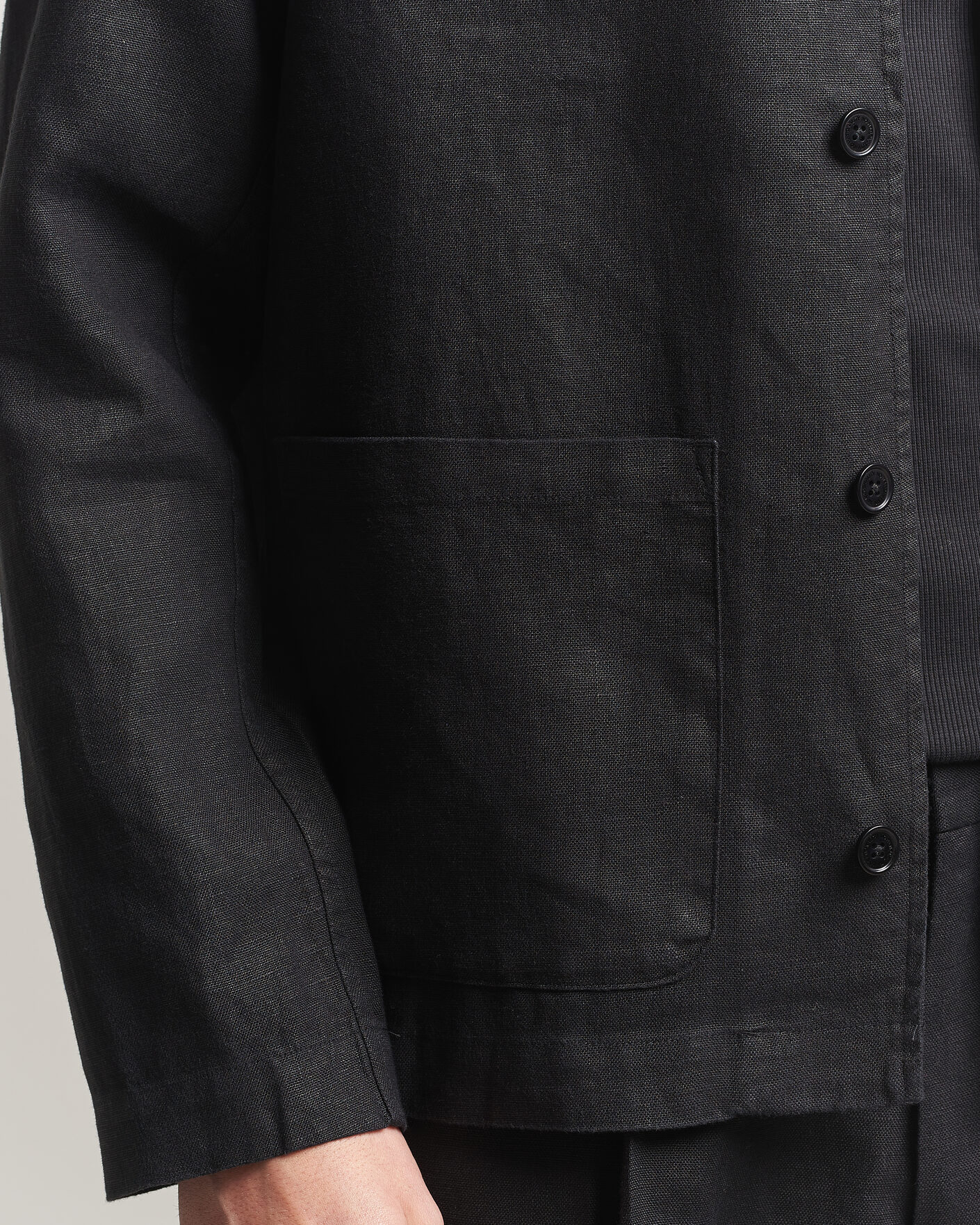Hombres | Camisas | NN07 | Morgan Linen Overshirt Black