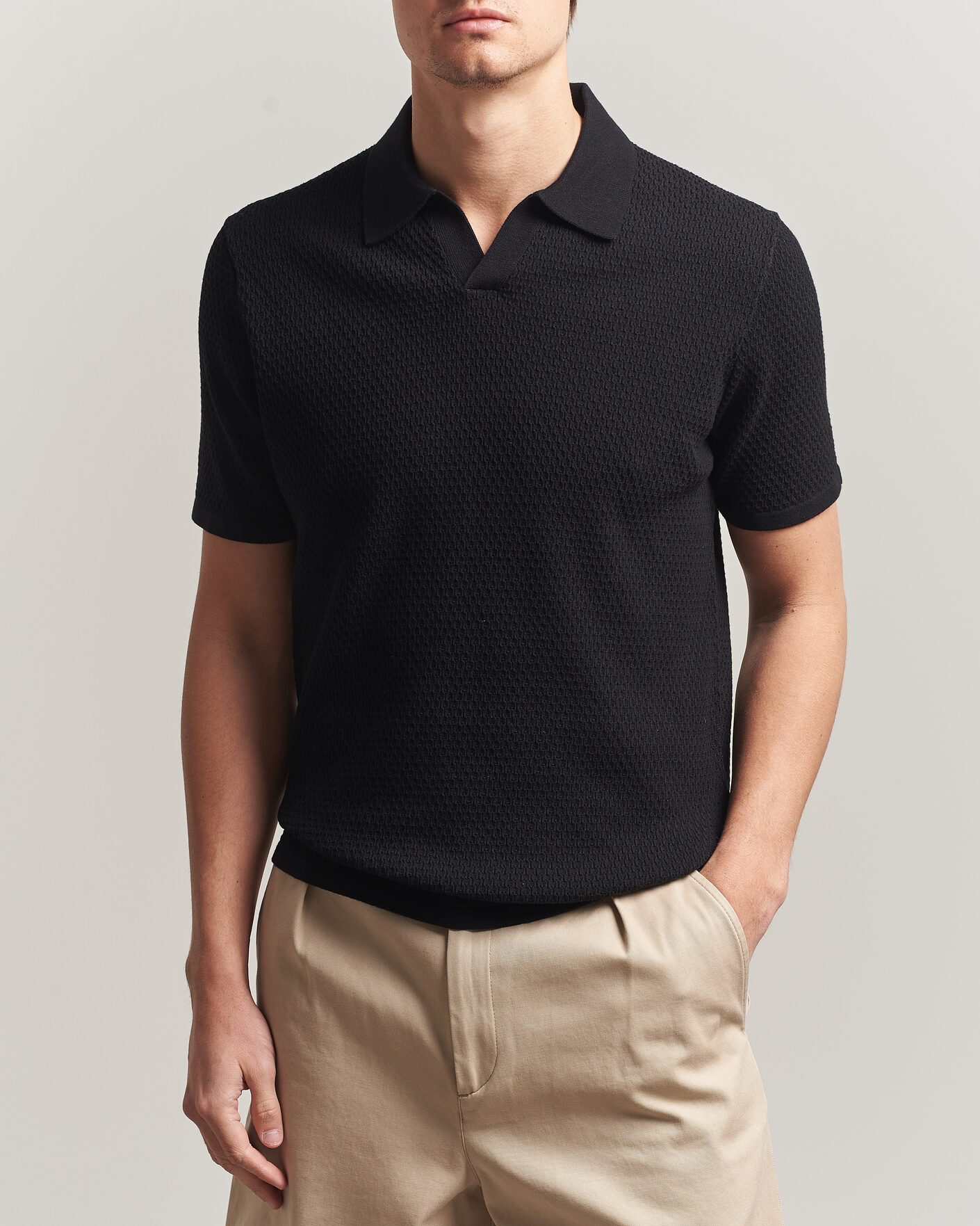 Hombres | Polos | NN07 | Paul Knitted Polo Black