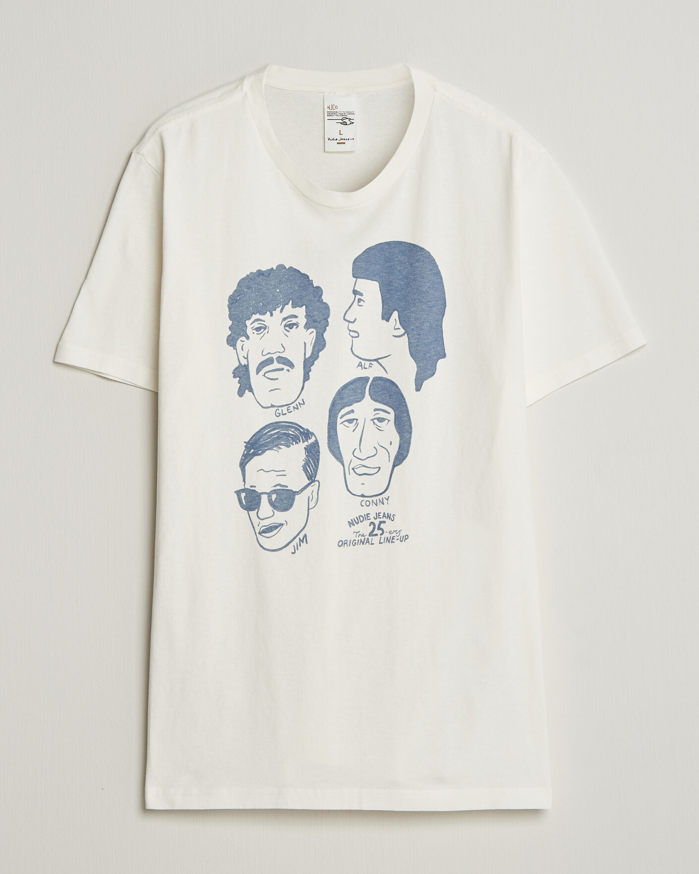 Hombres | Camisetas | Nudie Jeans | Roy Fab Four T-Shirt Chalk White