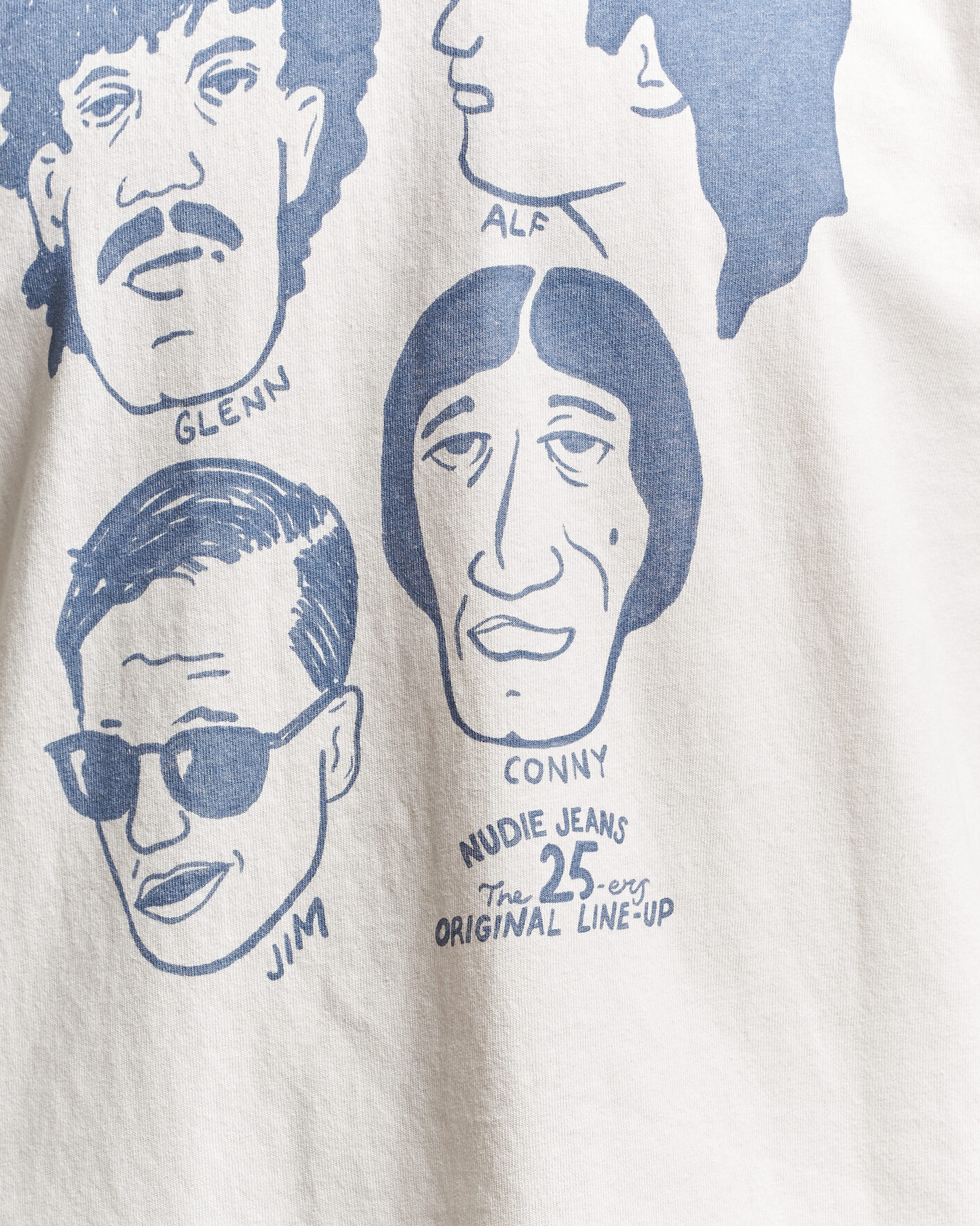 Hombres | Camisetas | Nudie Jeans | Roy Fab Four T-Shirt Chalk White