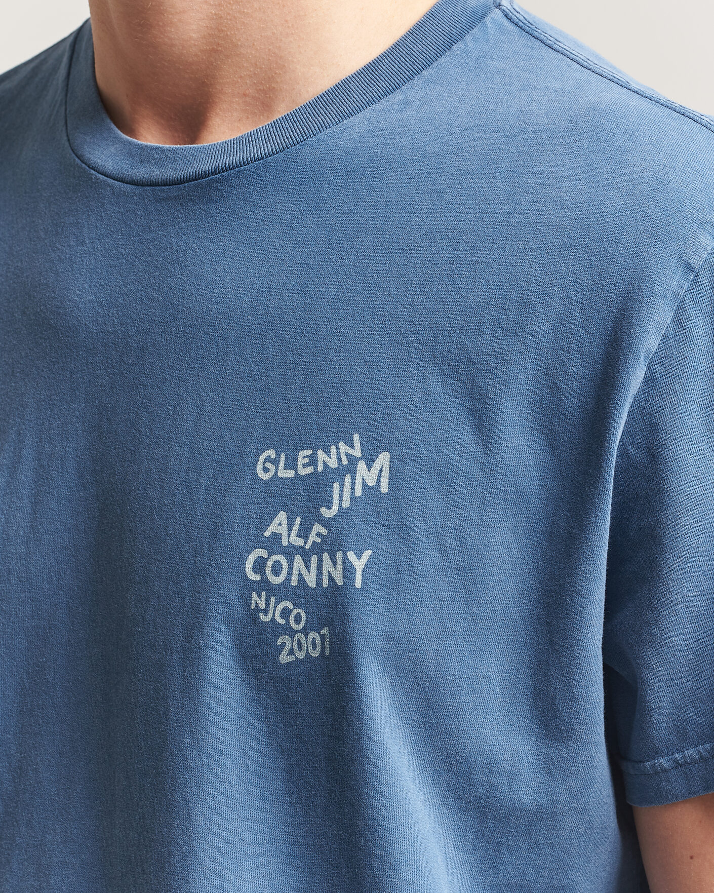 Hombres | Camisetas | Nudie Jeans | Roy OG Line-Up T-Shirt French Blue