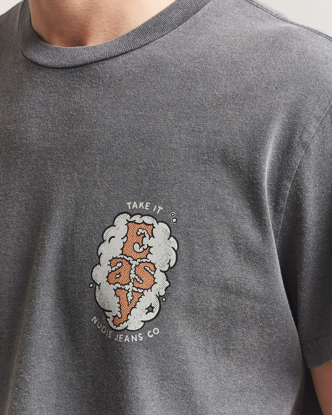 Hombres | Camisetas | Nudie Jeans | Roy Easy Cloud T-Shirt Antracite