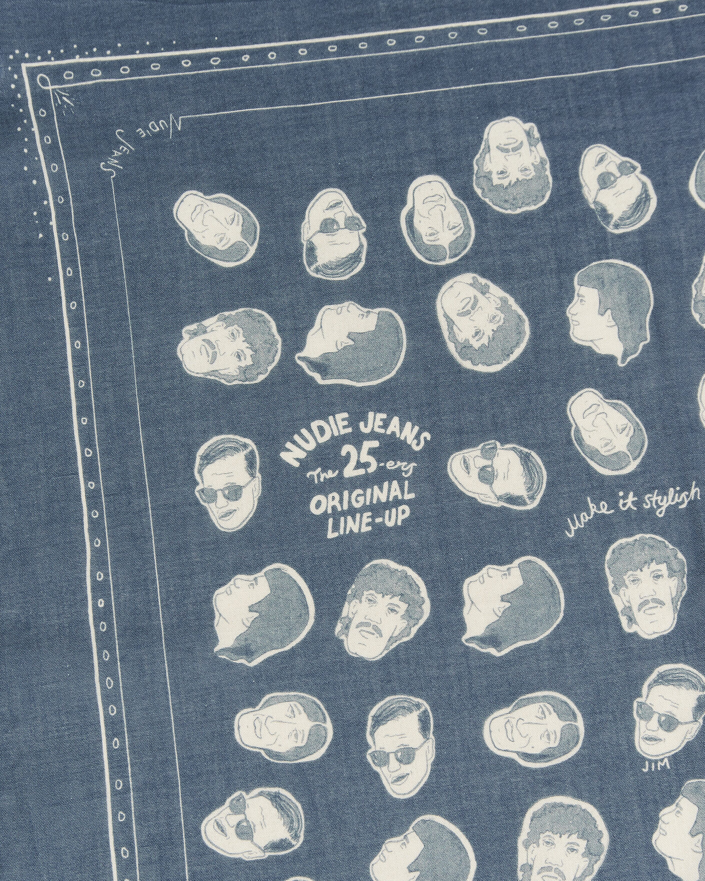 Hombres | Bufandas elegantes | Nudie Jeans | Ingrid OG Line-Up Bandana Blue