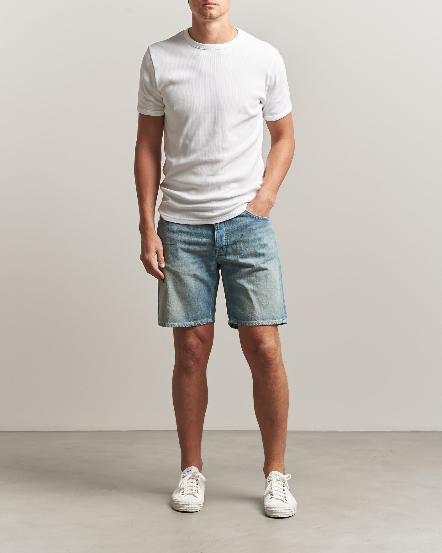 Hombres | Pantalones cortos | Nudie Jeans | Seth Denim Shorts Drift Wood Light Blue