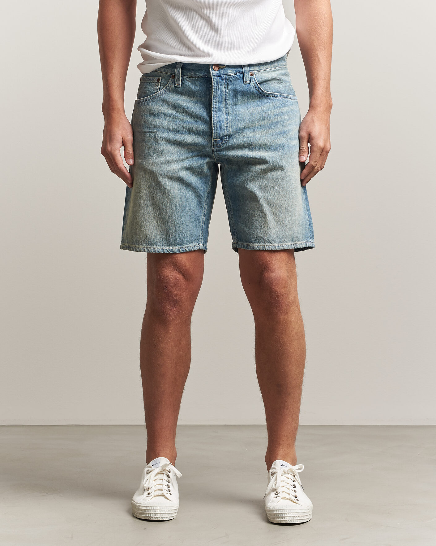 Hombres | Pantalones cortos | Nudie Jeans | Seth Denim Shorts Drift Wood Light Blue