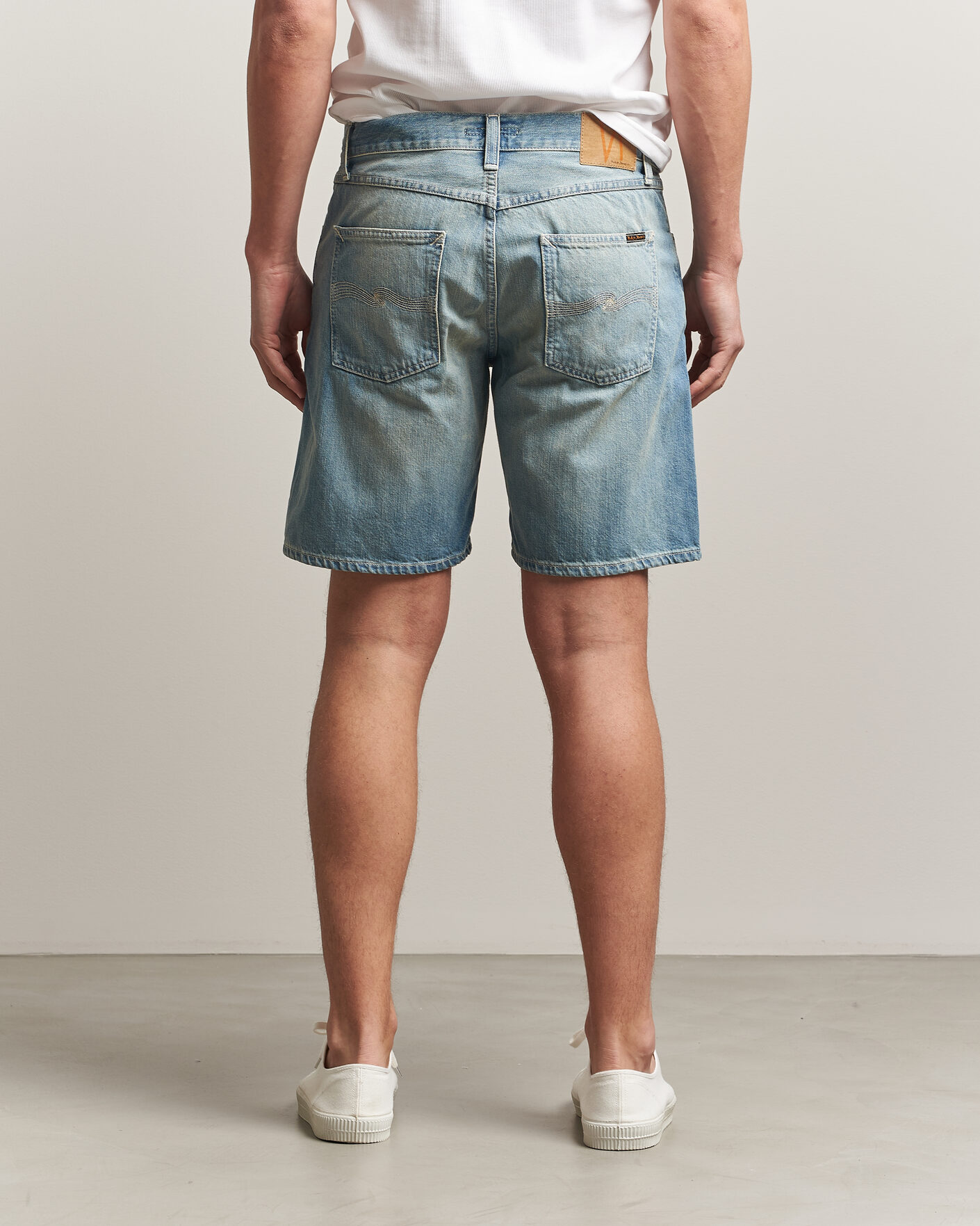 Hombres | Pantalones cortos | Nudie Jeans | Seth Denim Shorts Drift Wood Light Blue