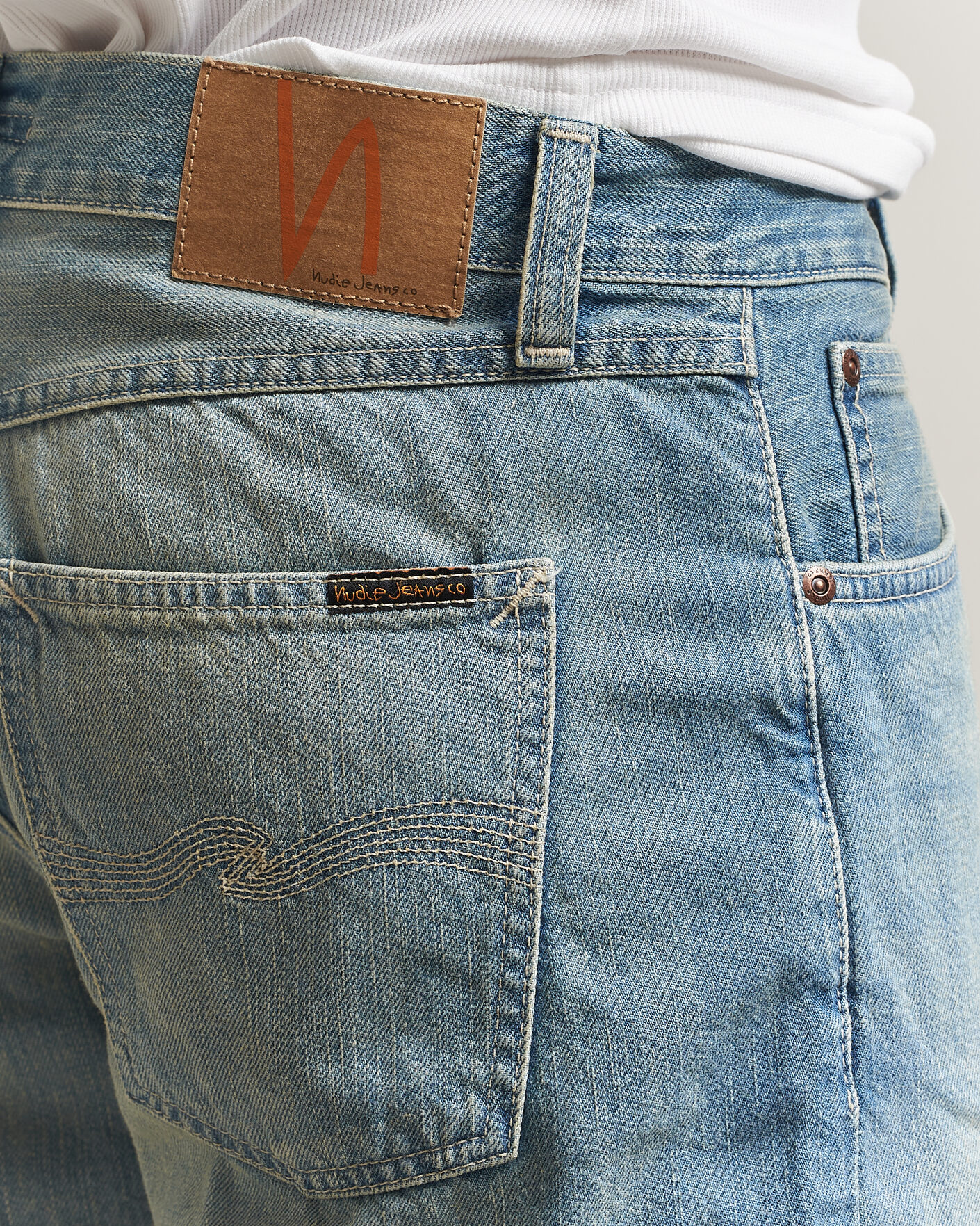 Hombres | Pantalones cortos | Nudie Jeans | Seth Denim Shorts Drift Wood Light Blue