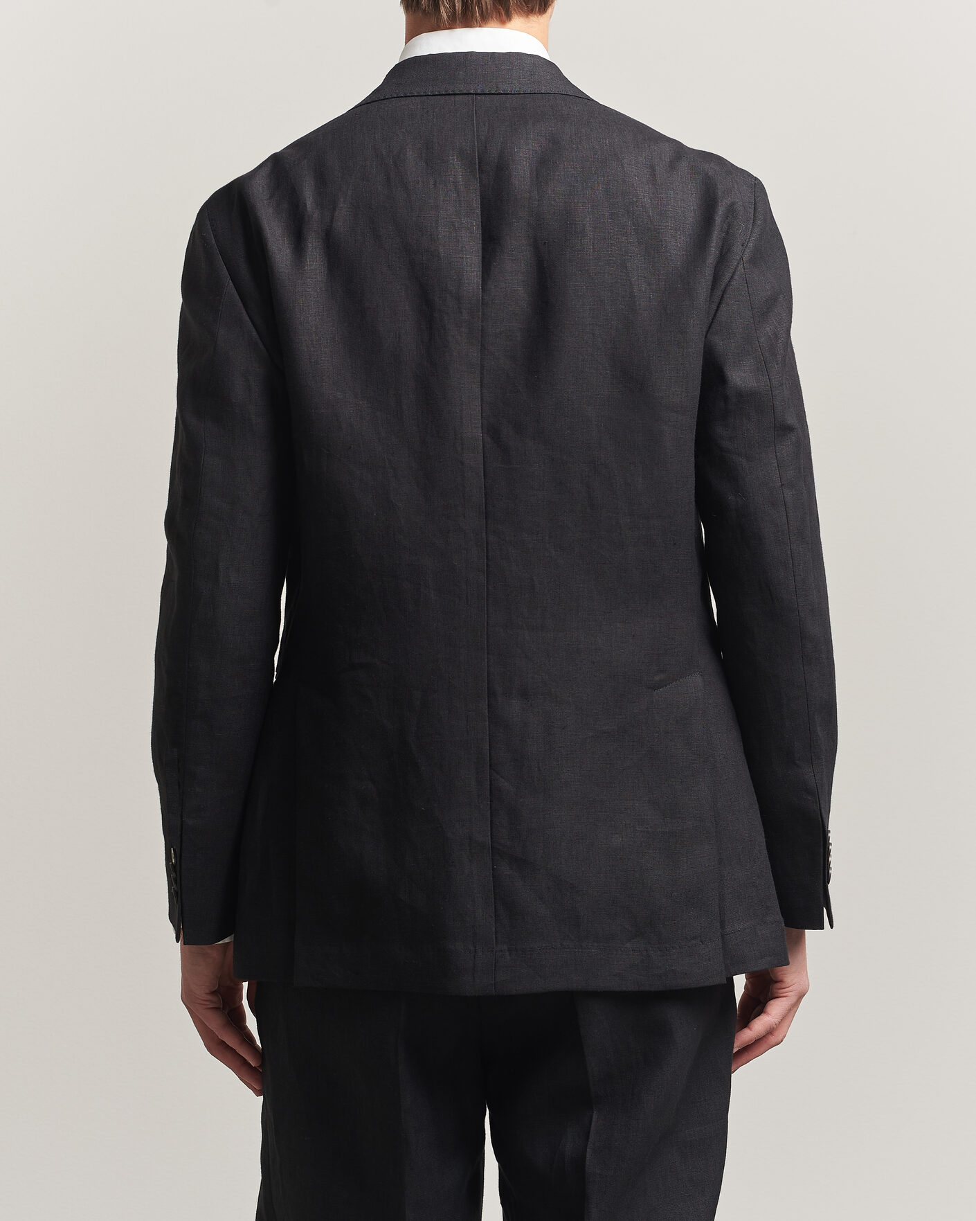 Hombres | Blazers | Oscar Jacobson | Rufus Soft Linen Blazer Black