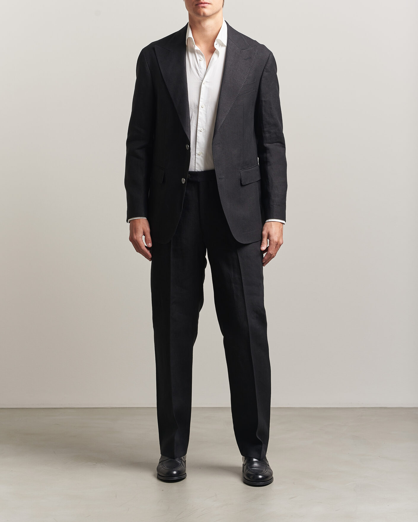 Hombres | Pantalones | Oscar Jacobson | Dell S Linen Trousers Black