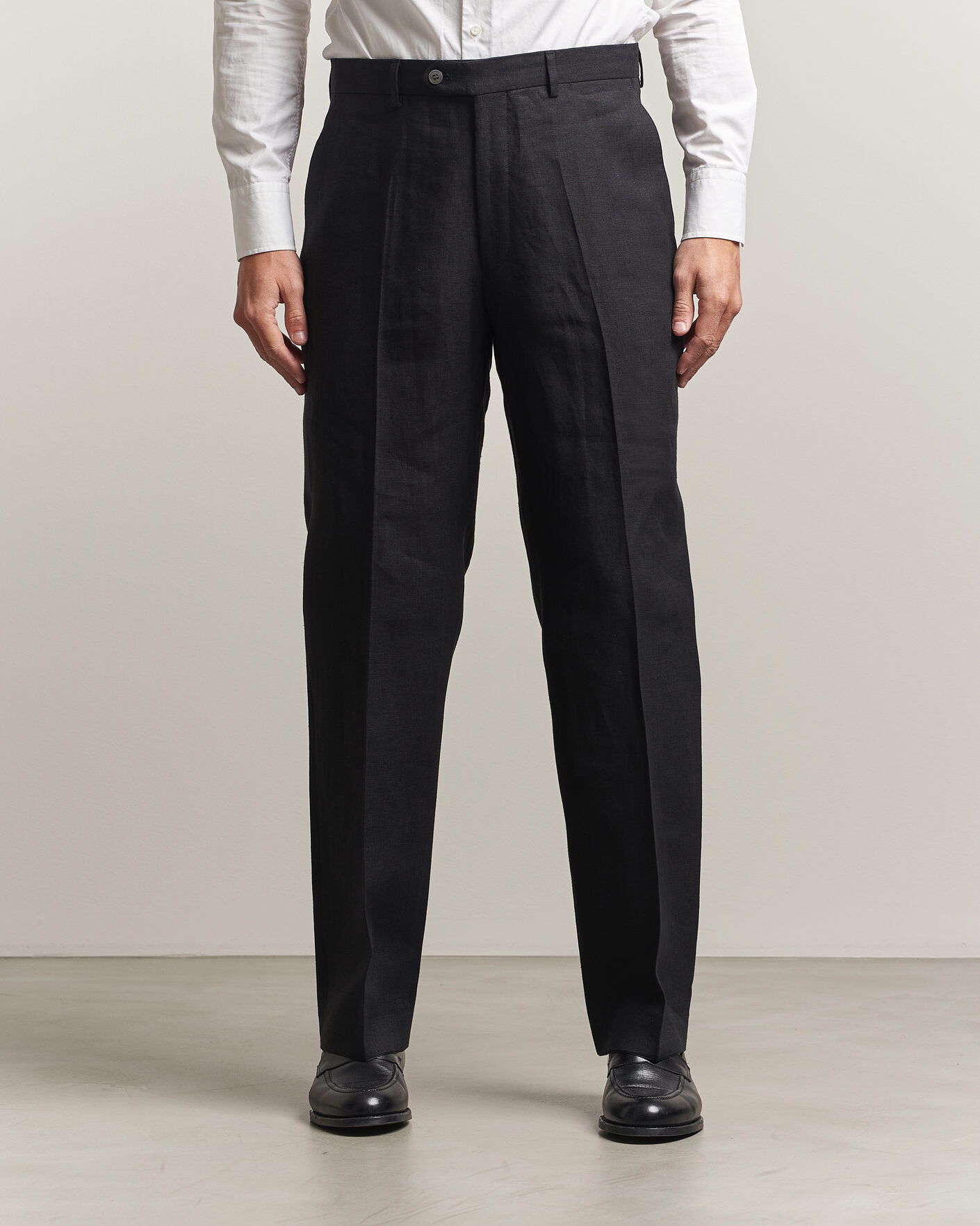 Hombres | Pantalones | Oscar Jacobson | Dell S Linen Trousers Black