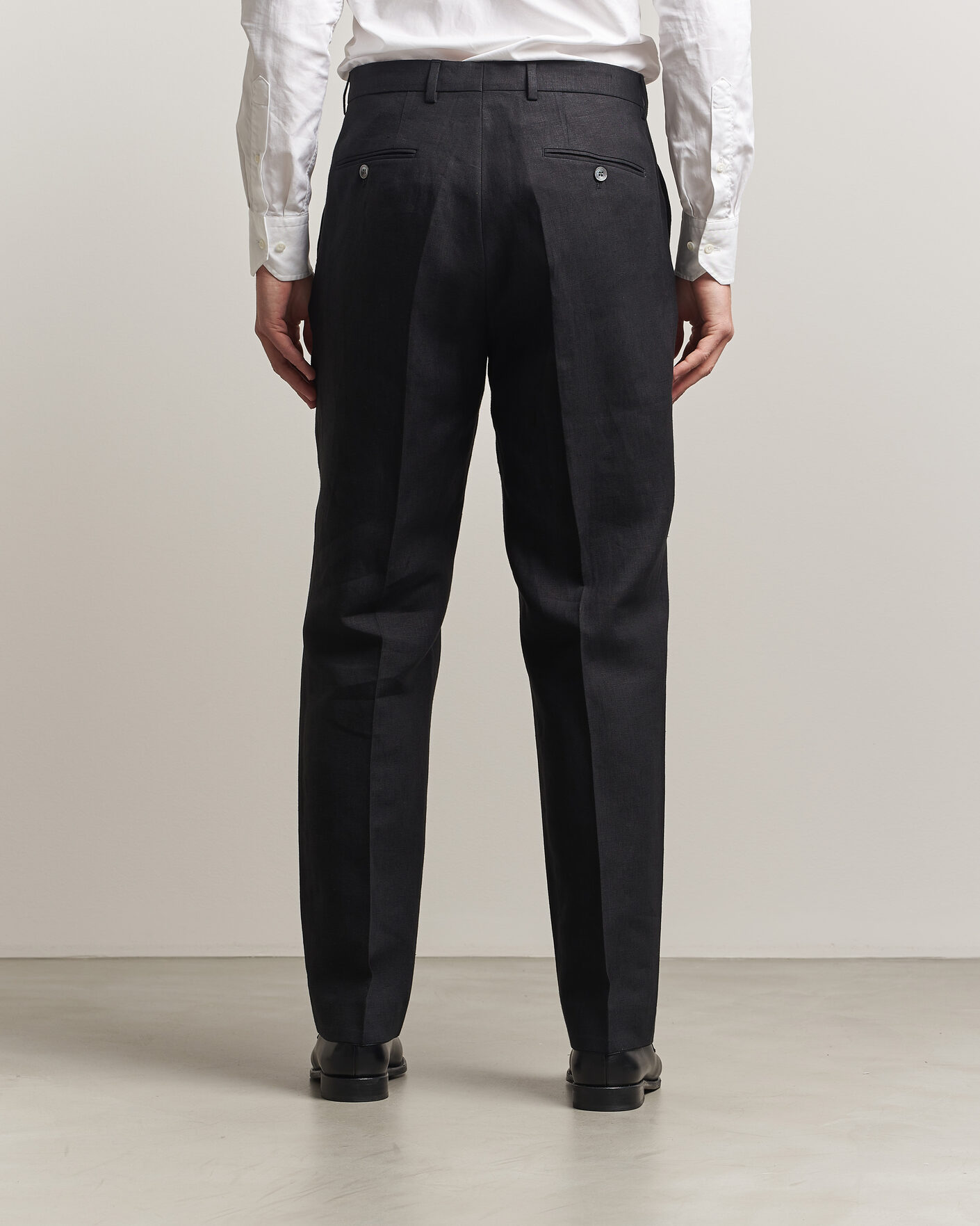Hombres | Pantalones | Oscar Jacobson | Dell S Linen Trousers Black