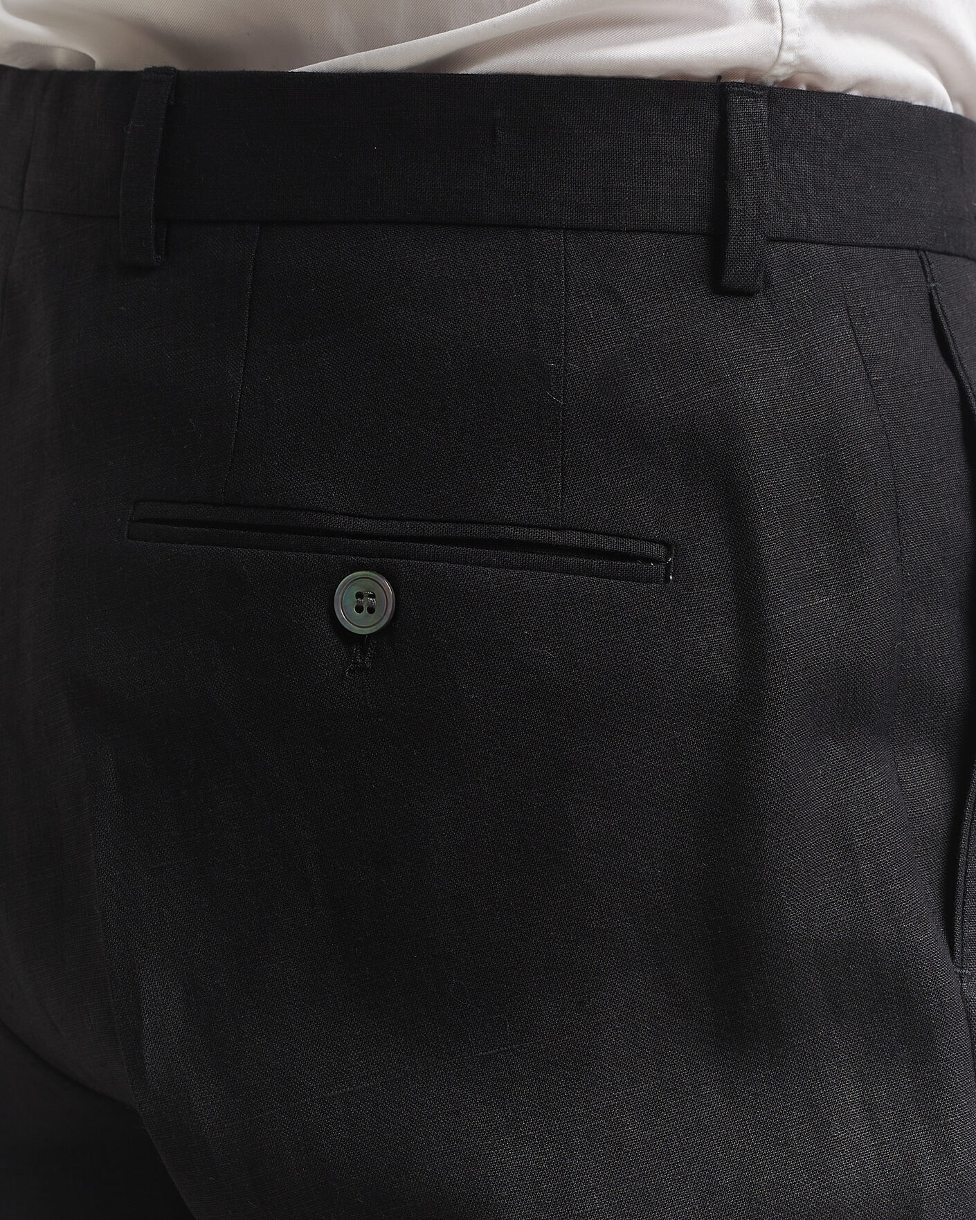 Hombres | Pantalones | Oscar Jacobson | Dell S Linen Trousers Black