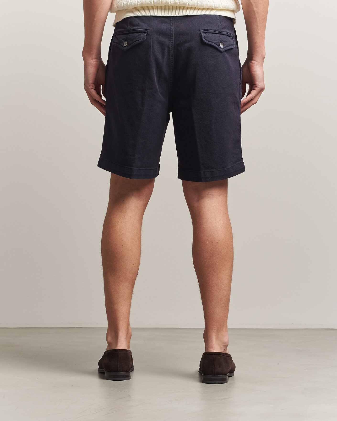 Hombres | Pantalones cortos | Oscar Jacobson | Tanker Pleat Shorts Navy