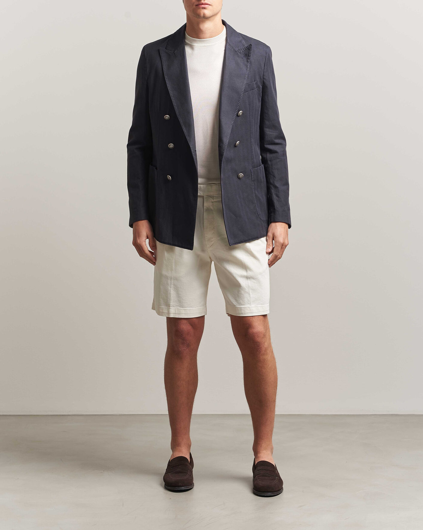 Hombres | Pantalones cortos | Oscar Jacobson | Tanker Pleat Shorts White