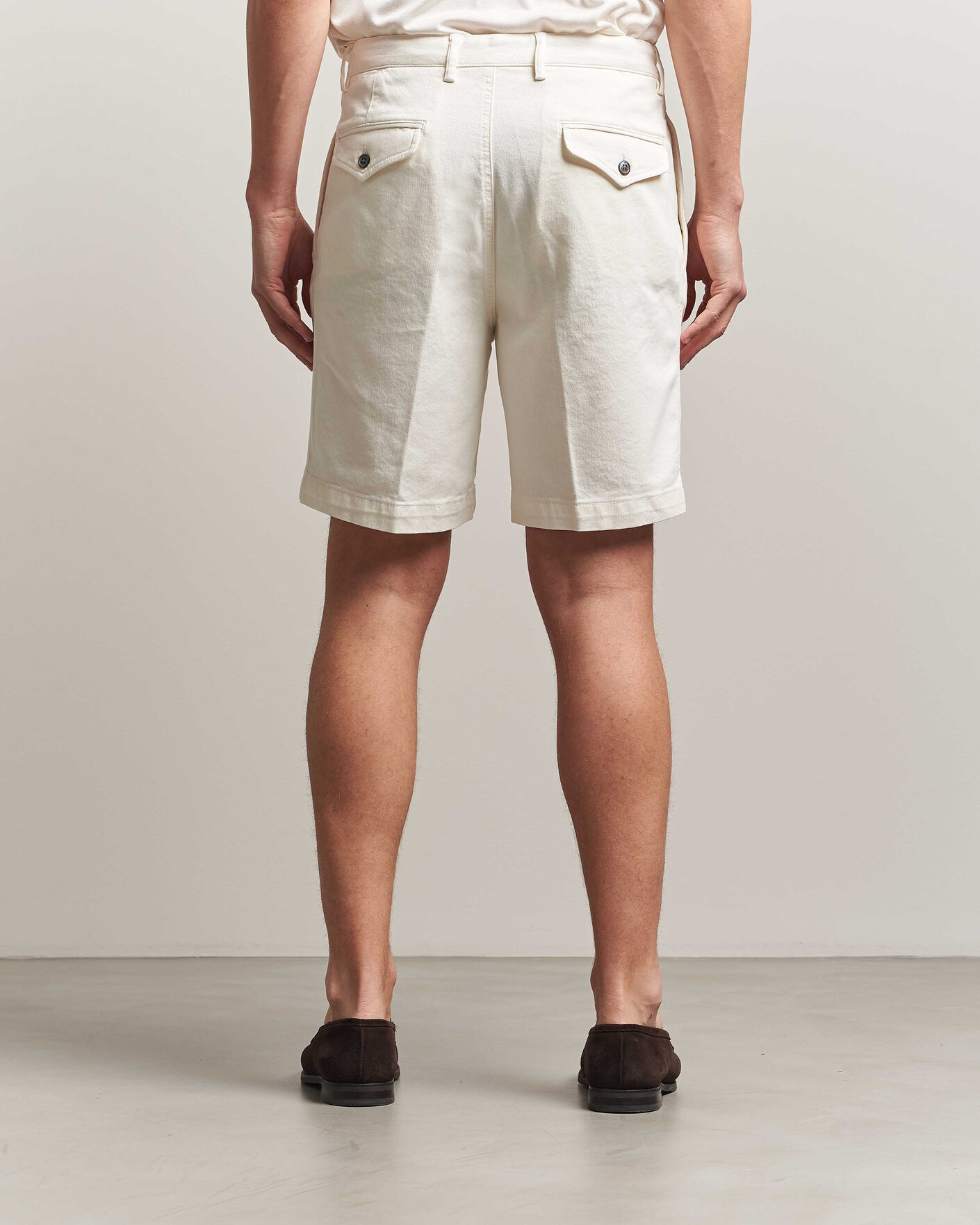 Hombres | Pantalones cortos | Oscar Jacobson | Tanker Pleat Shorts White