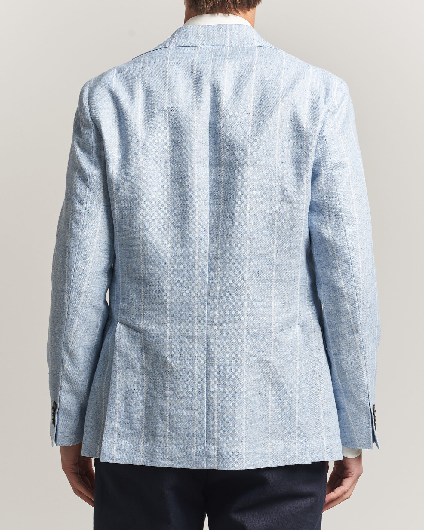 Hombres | Blazers | Oscar Jacobson | Ferry Soft Linen/Cotton Blazer Light Blue